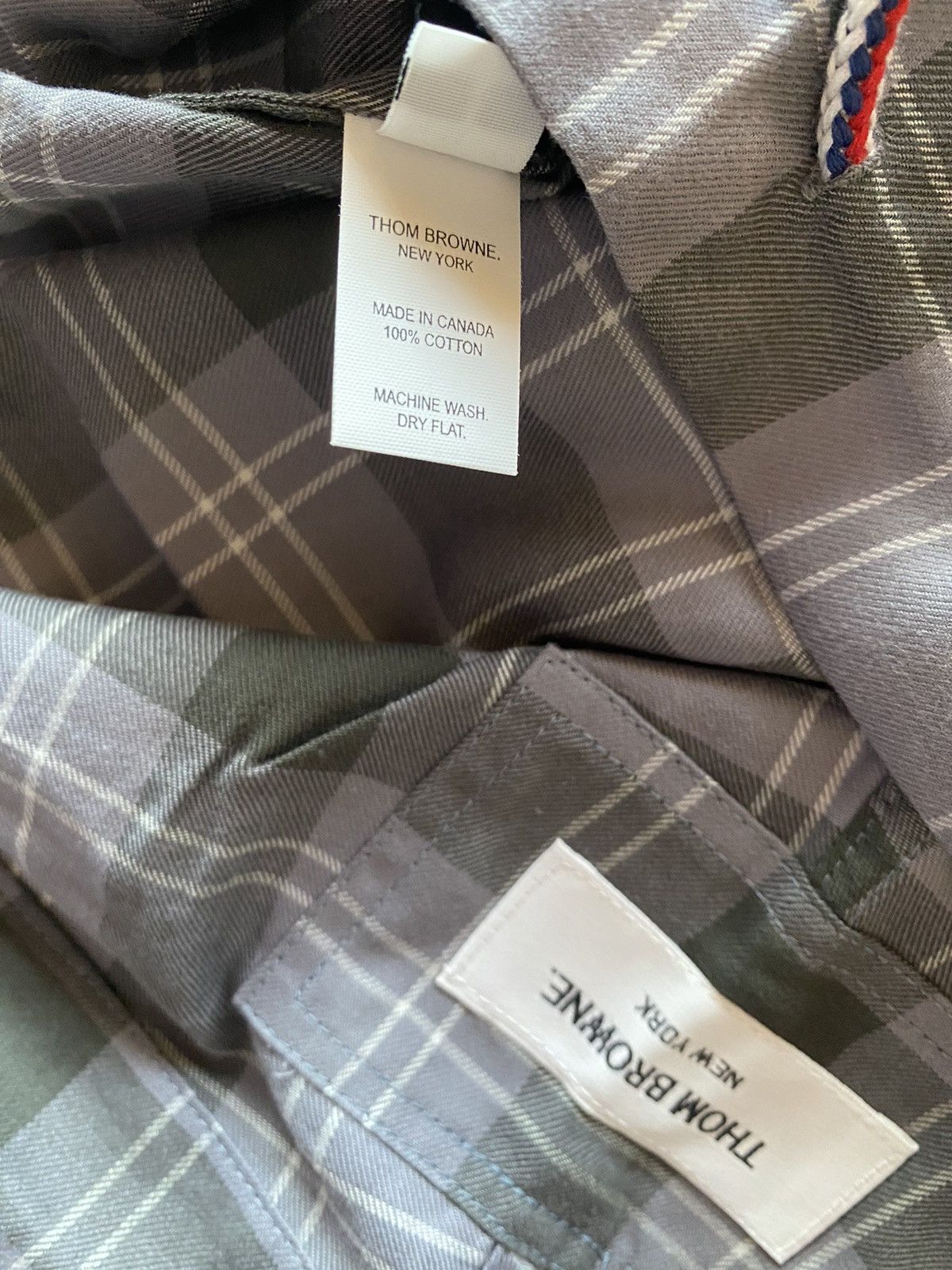 Thom Browne Thom Browne grey/lt grey flannel windowpane check 1 NWT Size US 35 - 20 Thumbnail
