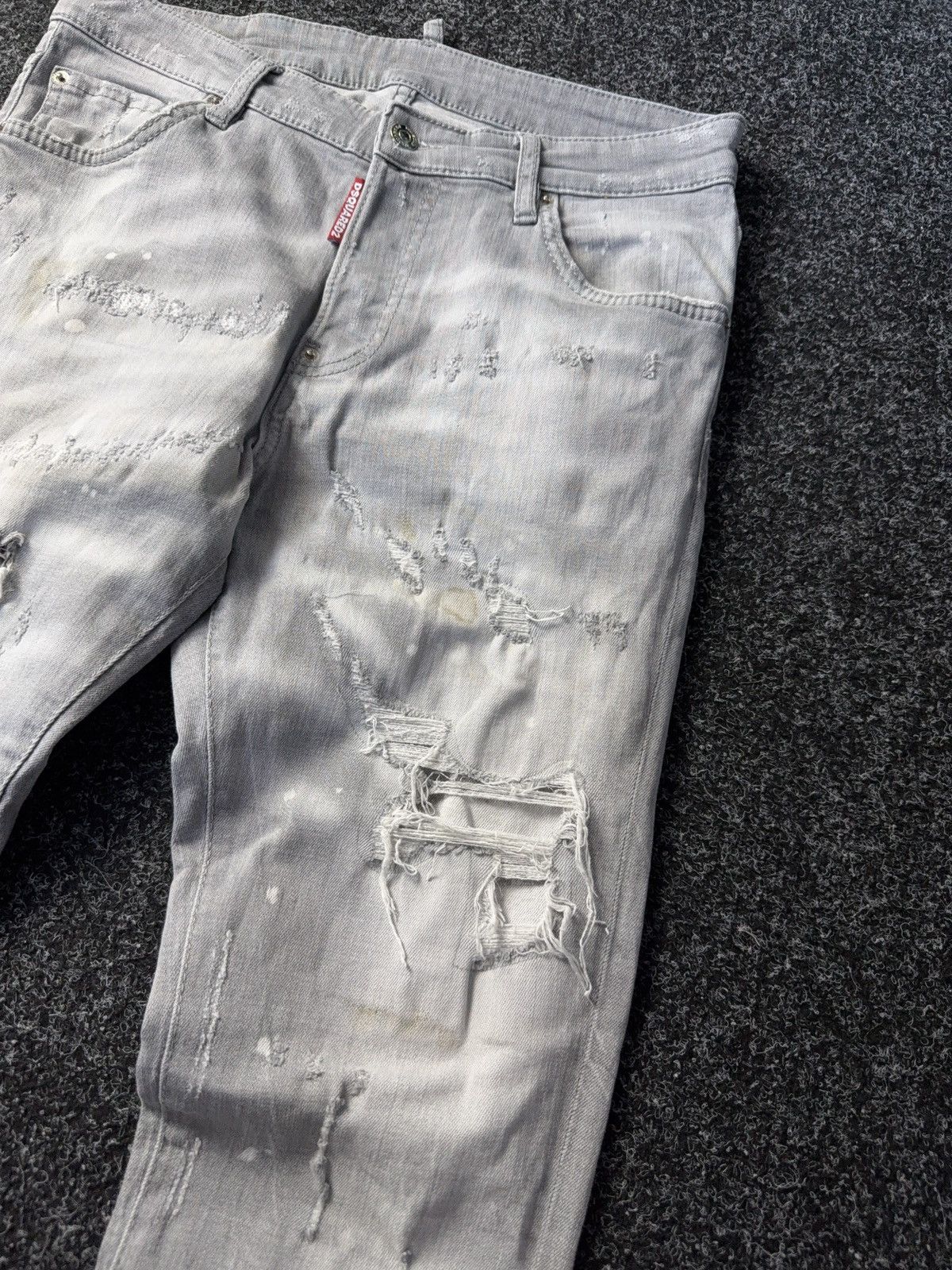 Dsquared2 Luxury Distressed Dirty Dsquared2 Retro 00s Denim Jeans Size US 31 - 6 Thumbnail