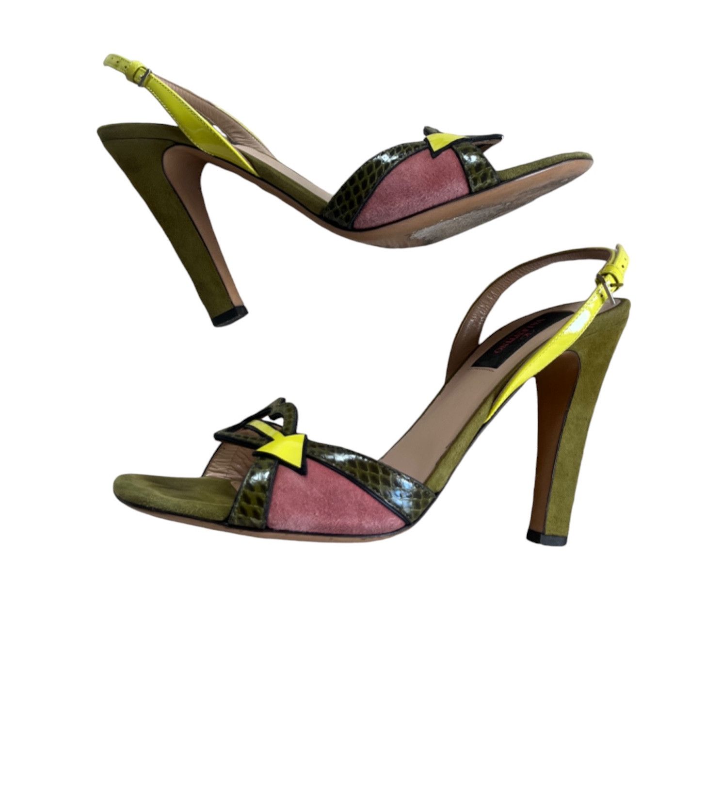 Valentino Valentino Green and Pink Heels Size US 7 / IT 37 - 2 Thumbnail