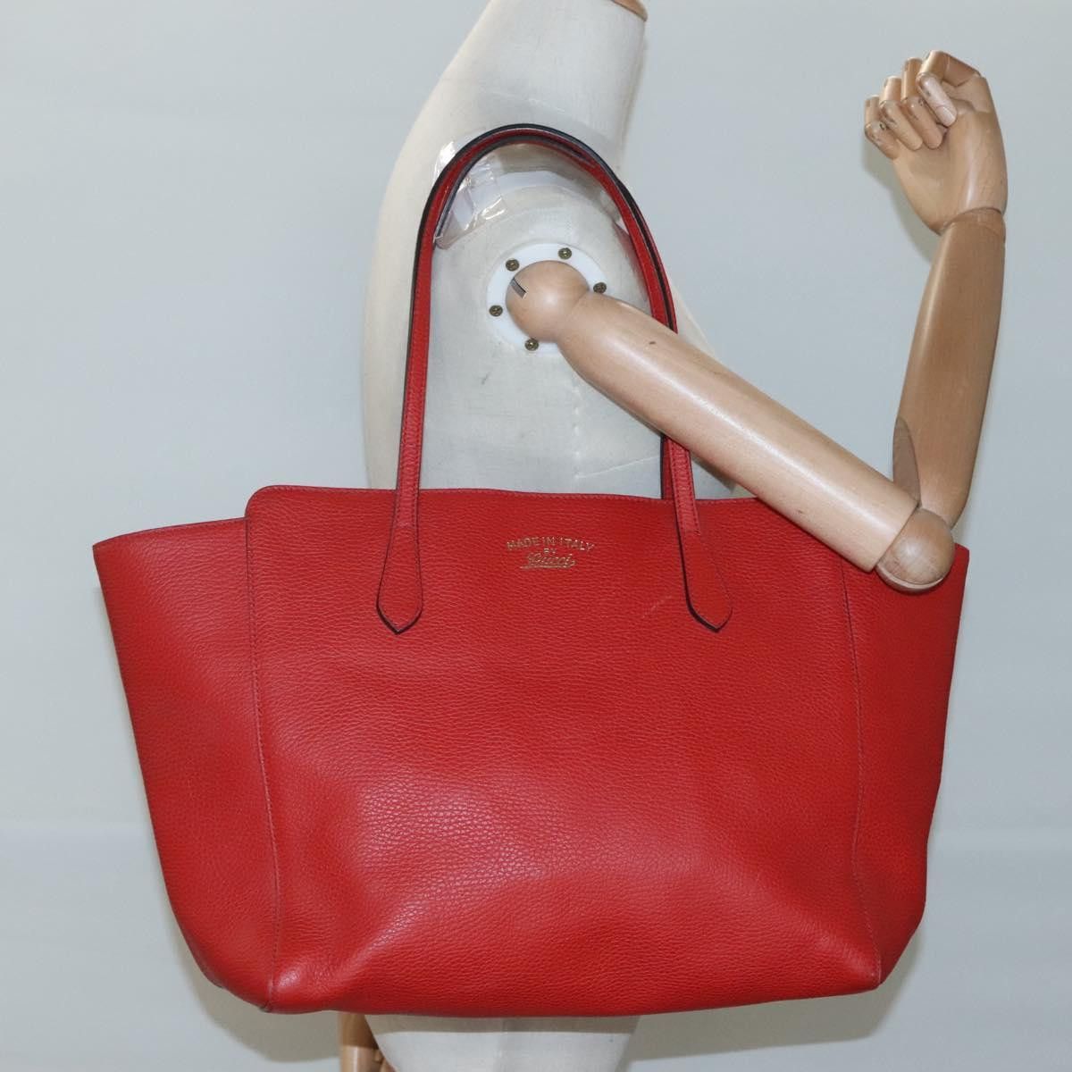 Gucci GUCCI Tote Bag Leather Red Gold Size ONE SIZE - 19 Thumbnail