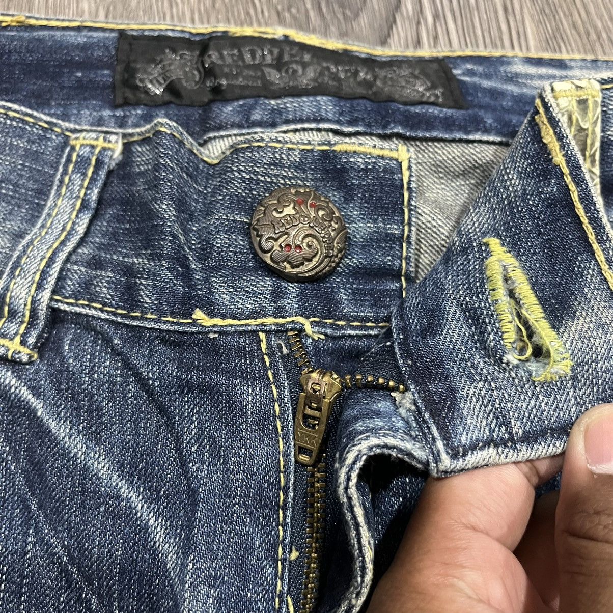 Seditionaries RedPepper Denim Snake Skin Patch Faded Pant Size US 32 / EU 48 - 16 Thumbnail