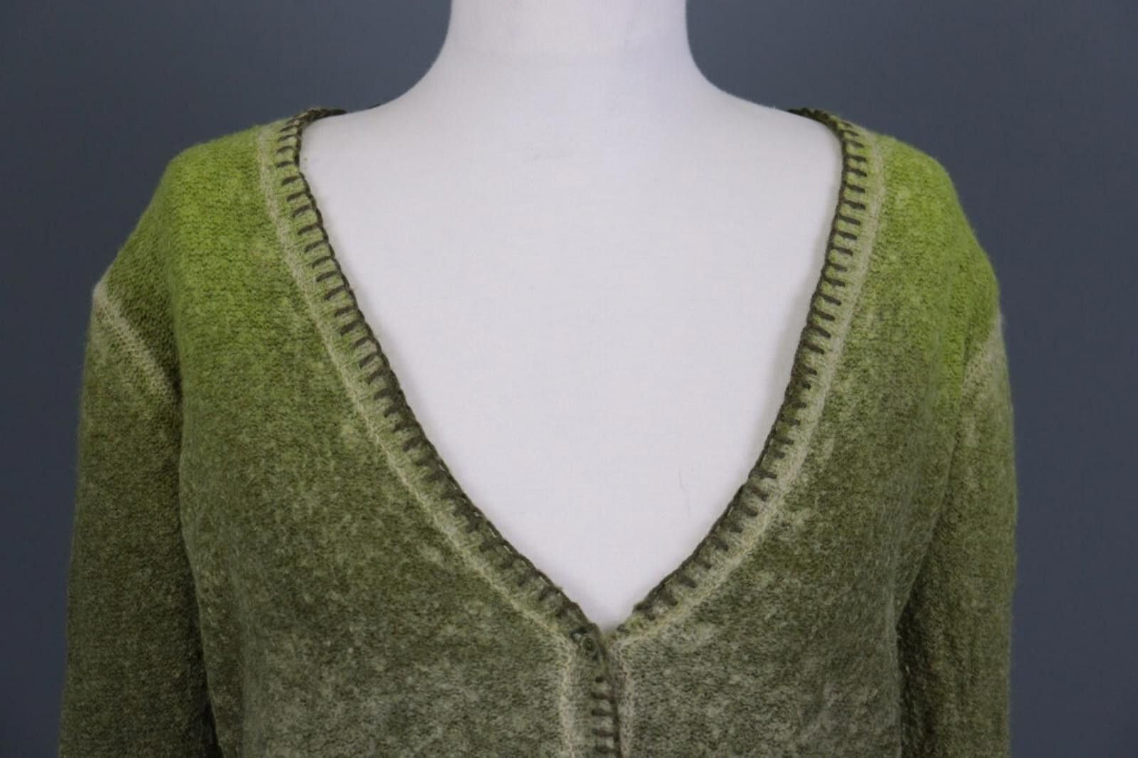 Designer Princess Goes Hollywood Green Wool Cardigan Sweater Size 42 Size M / US 6-8 / IT 42-44 - 2 Thumbnail