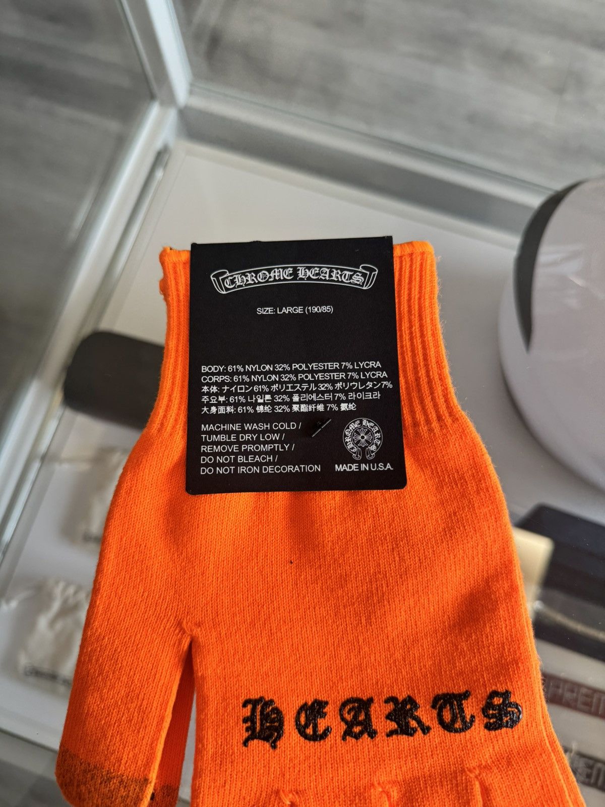 Chrome Hearts Chrome Hearts Orange Checkmate Work Gloves Size ONE SIZE - 4 Thumbnail