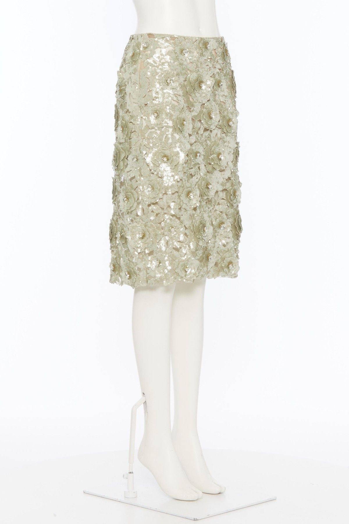 Valentino o1s1wg110525 Midi Skirt in Green Size 26" / US 2 / IT 38 - 2 Thumbnail
