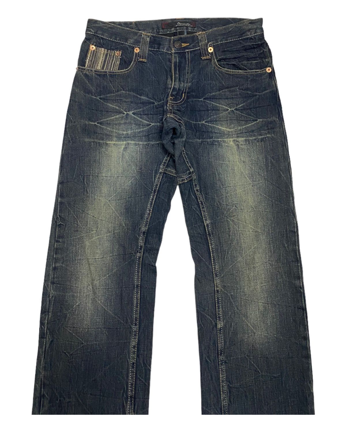 Japanese Brand RUSTY RIPPED🔥DOMINATE HANDCRAFTED DISTRESSED DENIM JEANS Size US 32 / EU 48 - 3 Thumbnail