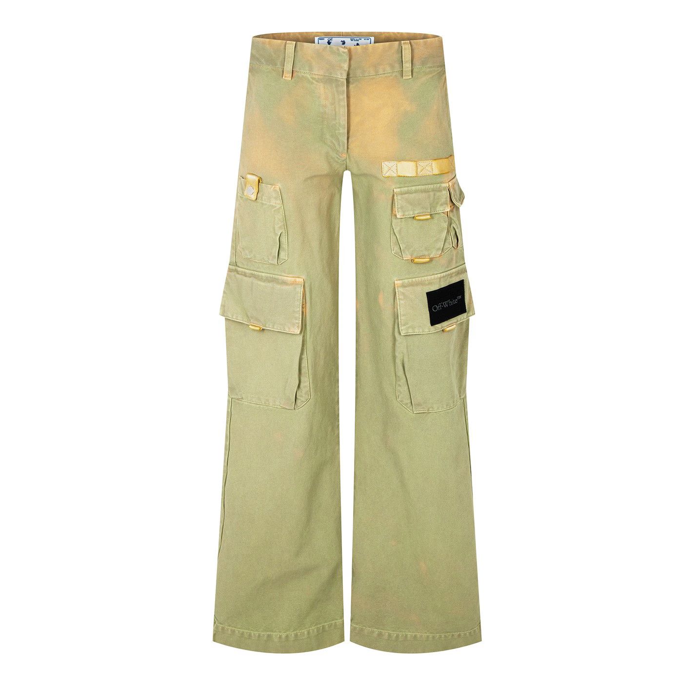 Off-White o1g2r1mq0125 Cargo Jeans in Light Moss Green & Beige Size 40" / US 18 - 1 Thumbnail