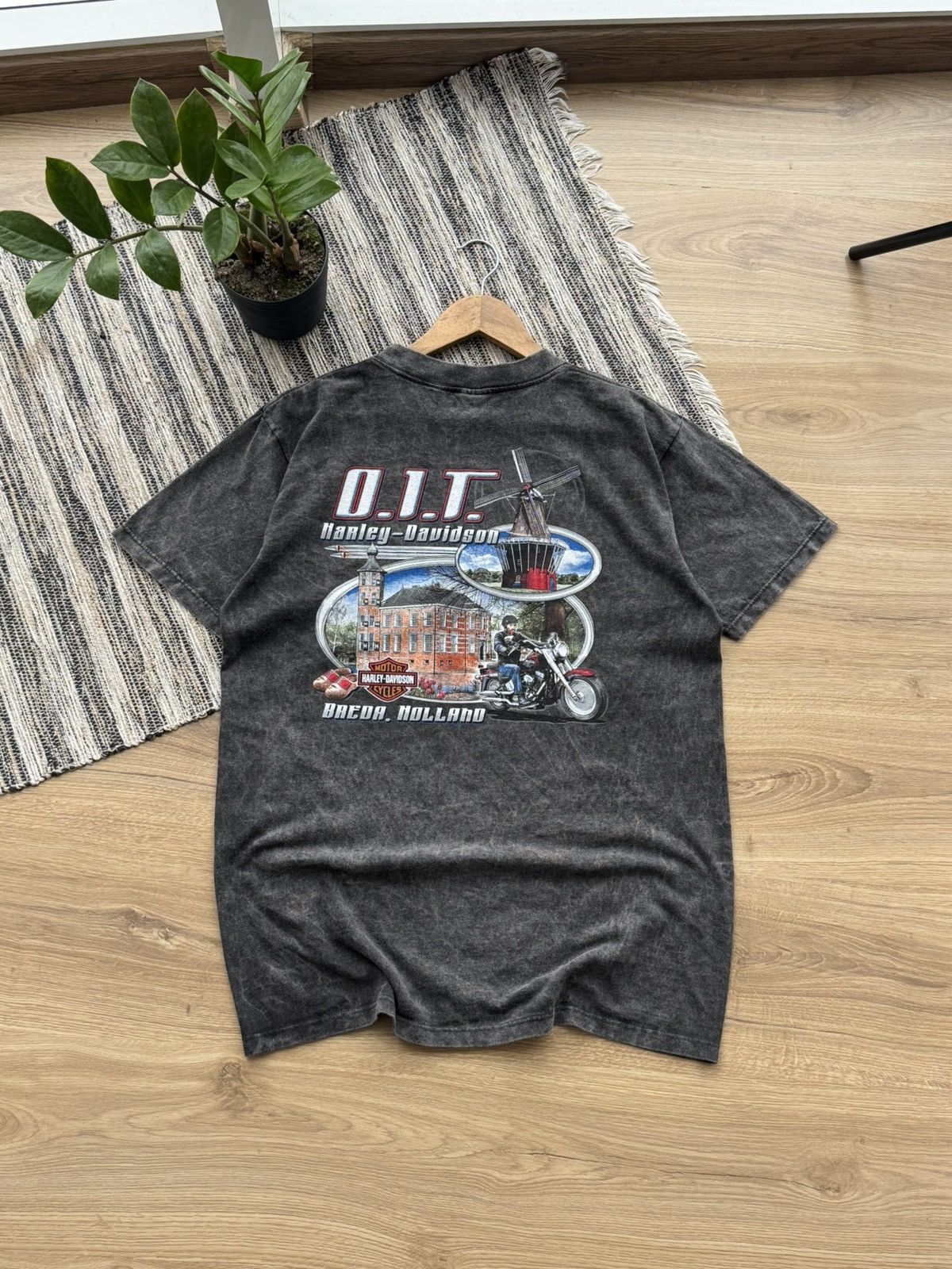 Harley Davidson Vintage Harley Davidson Breda Holland Oversized Gray T-Shirt Size US M / EU 48-50 / 2 - 9 Thumbnail