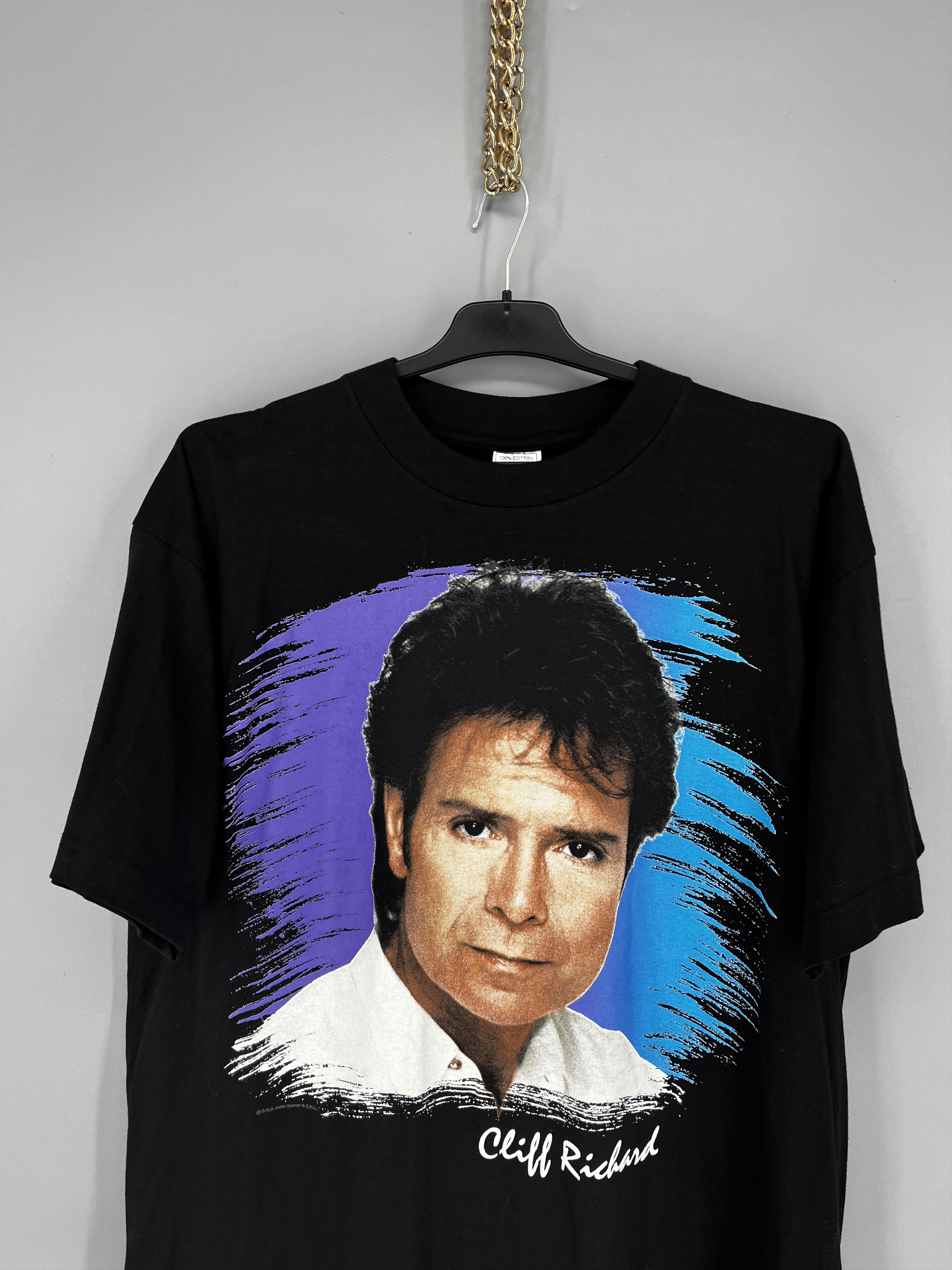 Band Tees Cliff Richard Tour 1994 Hit List Graphic Print Black Mens Size US L / EU 52-54 / 3 - 6 Thumbnail