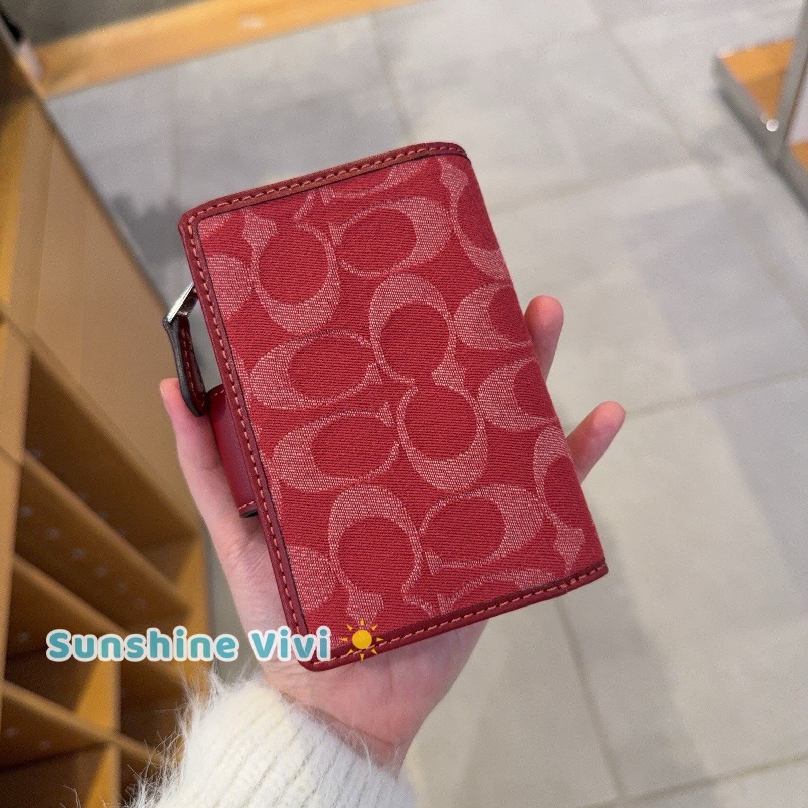 Coach Coach Medium Corner Zip Wallet CDF13 denim/Silver/True Red Size ONE SIZE - 5 Thumbnail