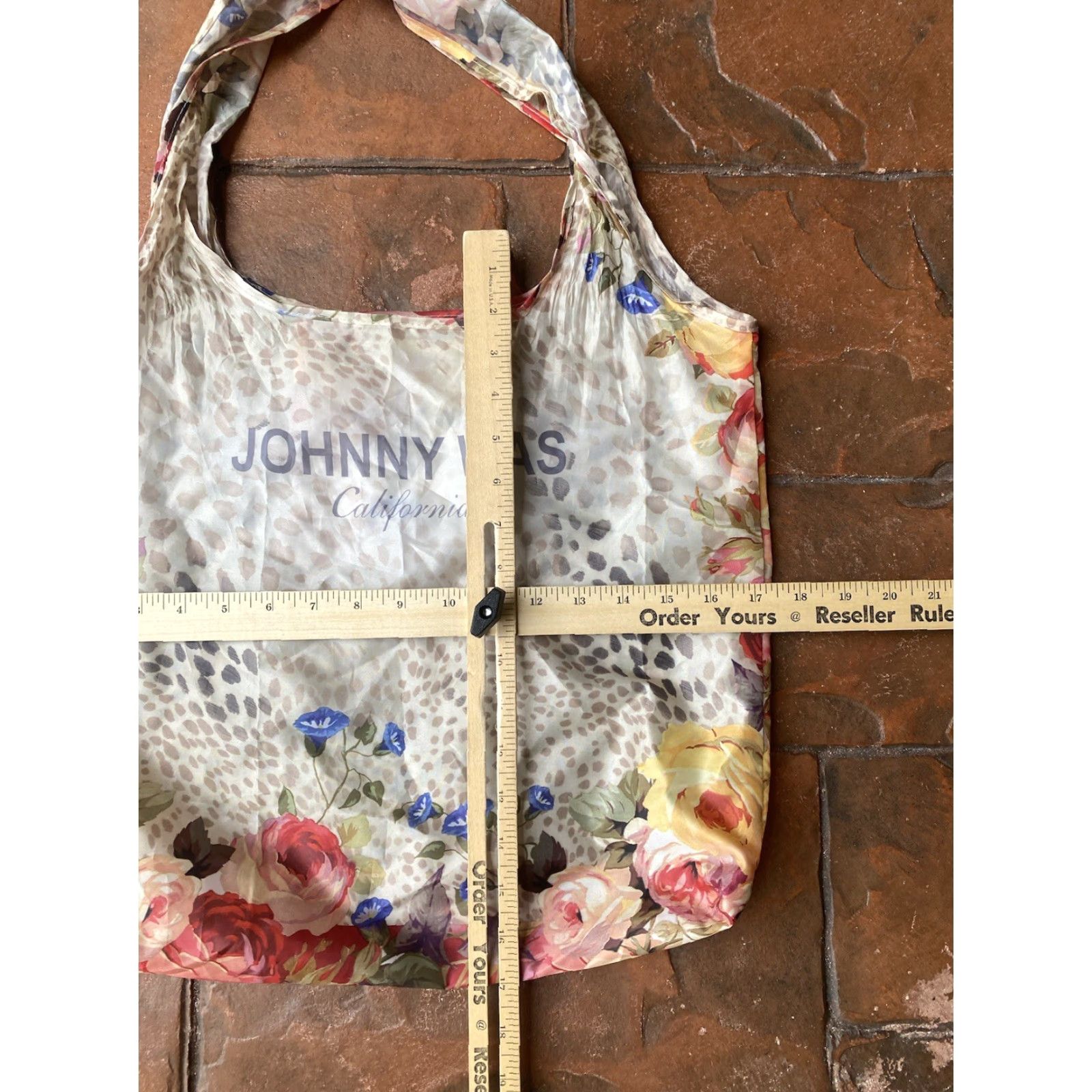 Johnny Was Johnny Was CA Floral Reusable Bag Nylon Packable Foldable Shopping Tote Bag Women Large Multicolor Floral Bohemian Reusable Bag Size ONE SIZE - 4 Thumbnail