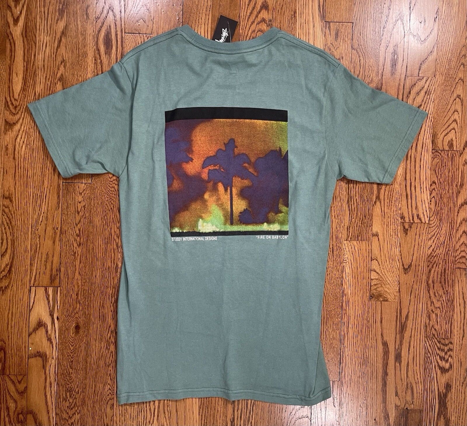 Stussy Stussy Fire On Babylon Tee Classic Photo Green Men’s Size S Size US S / EU 44-46 / 1 - 1 Thumbnail