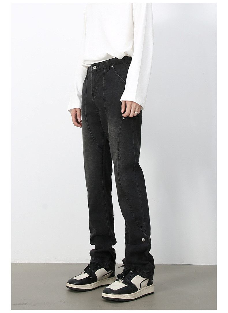 Japanese Brand × Jean American high street distressed loose rivet straight jeans Size US 32 / EU 48 - 3 Thumbnail