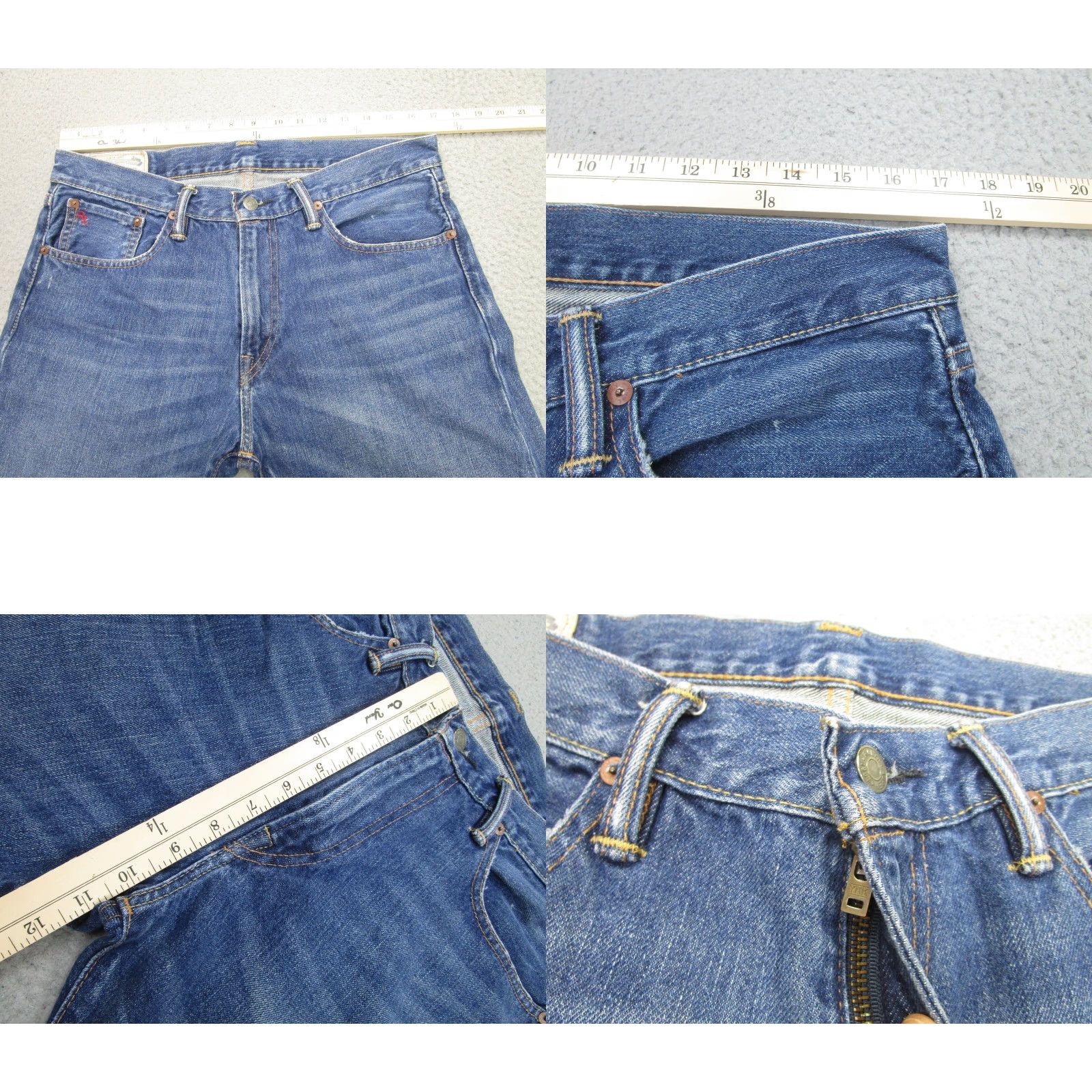 Polo Ralph Lauren Polo Ralph Lauren Jeans Mens 32x30 Blue Selvedge Redline Honeycomb Whiskering Size US XS / EU 42 / 0 - 8 Thumbnail