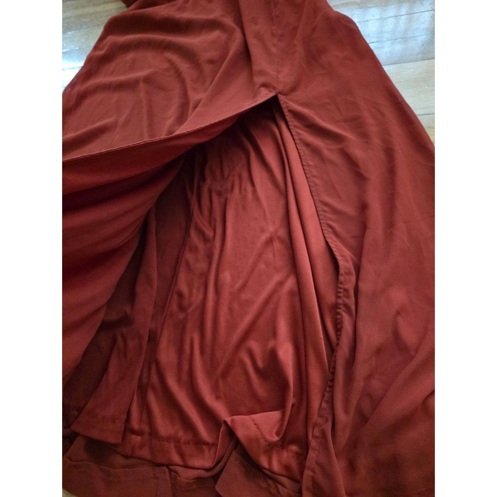 Dagne Dover Lulus Demure Aura Rust Tiered Balloon Sleev Dress XL A001552 Size XL / US 12-14 / IT 48-50 - 8 Thumbnail
