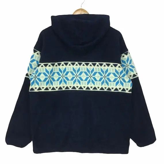 North Sea Clothing Vtg NORTH SEA ANCESTRESS Navajo Fleece Hoodie Jacket Size L / US 10 / IT 46 - 2 Thumbnail