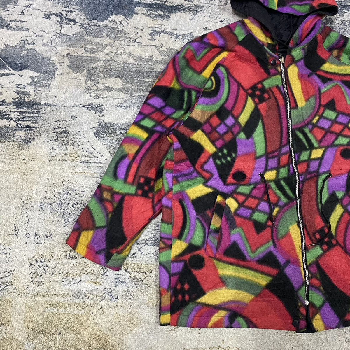 Japanese Brand × Vintage Vintage Abstrac Multicolour Riversible Hoodie Jacket Size US XL / EU 56 / 4 - 5 Thumbnail