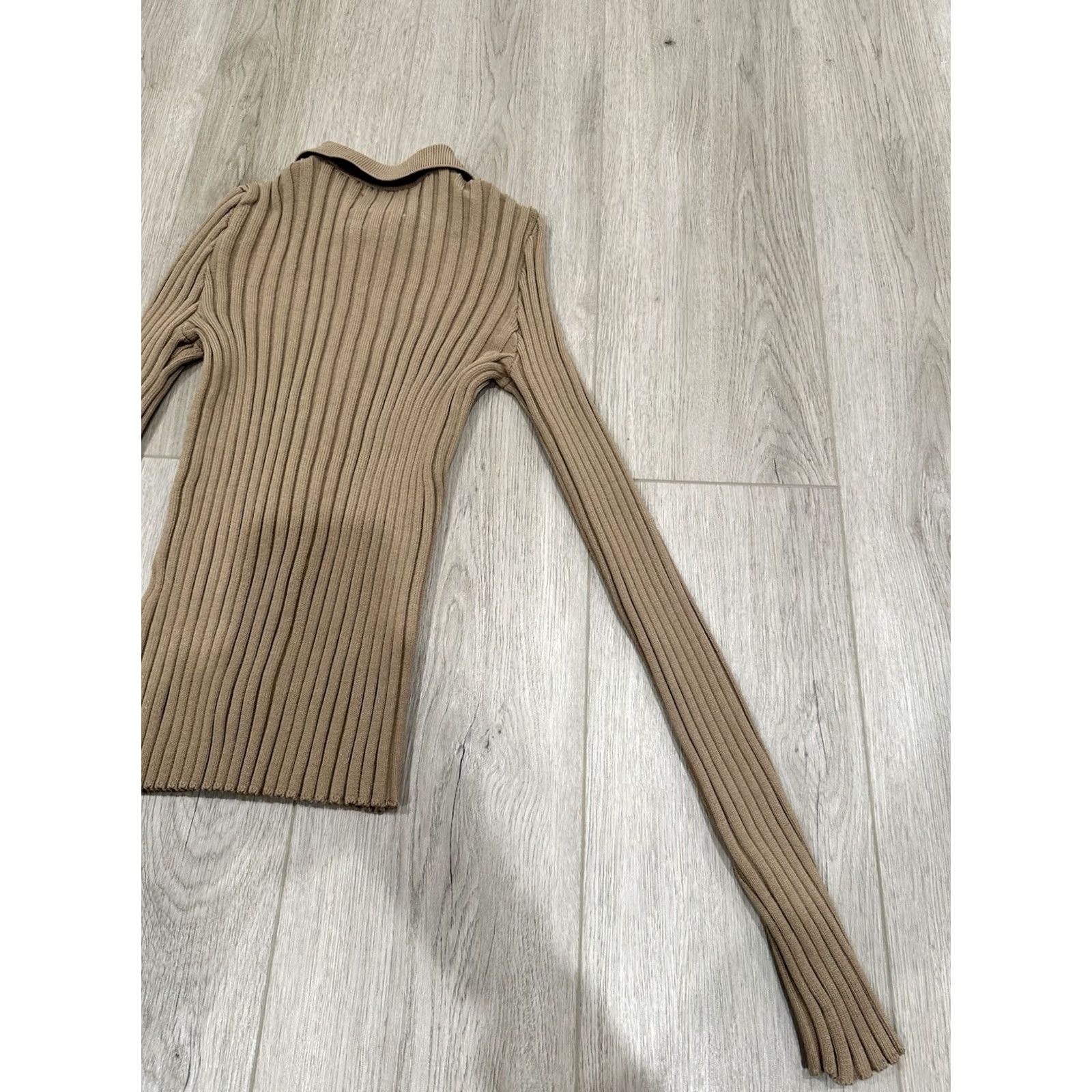 Anine Bing ANINE BING Cardigan Sweater XS Womens Knit Ribbed Collared Cropped Casual Fall Spring Winter Brown Size XS / US 0-2 / IT 36-38 - 6 Thumbnail