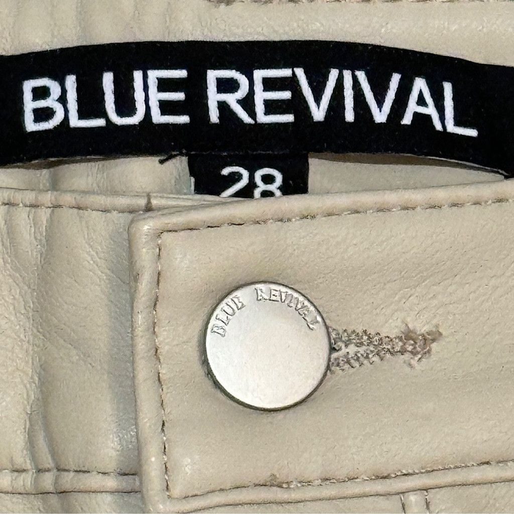 Other Blue Revival UNREAL Vegan LEATHER STRAIGHT LEG IN BONE SZ 28 Size 28" / US 6 / IT 42 - 7 Thumbnail