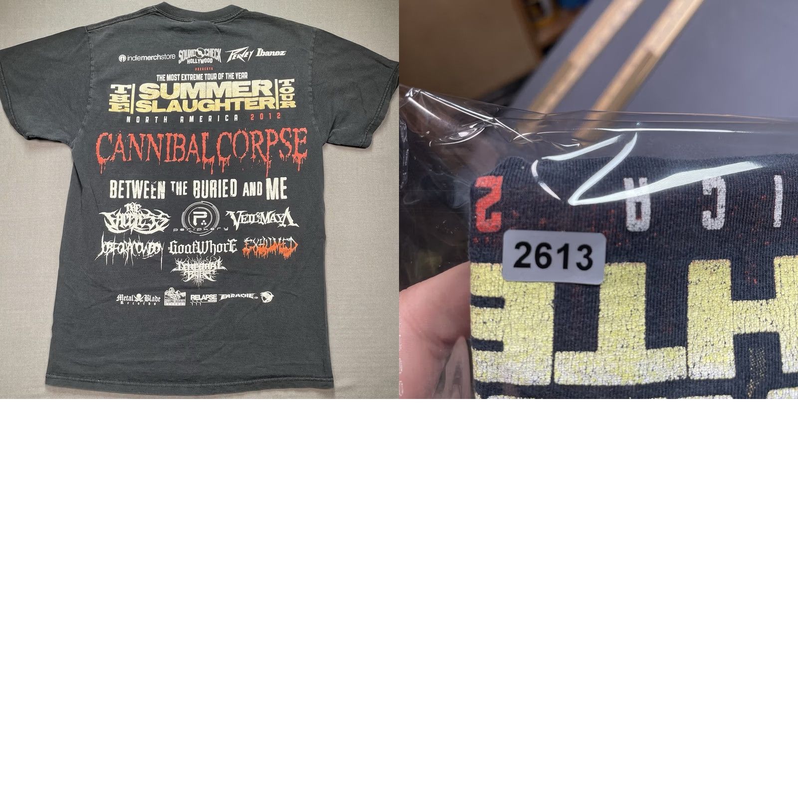 Fruit Of The Loom VINTAGE Summer Slaughter 2012 Medium Shirt Lineup Death Metal Cannibal Corpse T-Shirt Black Mens M Size US M / EU 48-50 / 2 - 8 Thumbnail