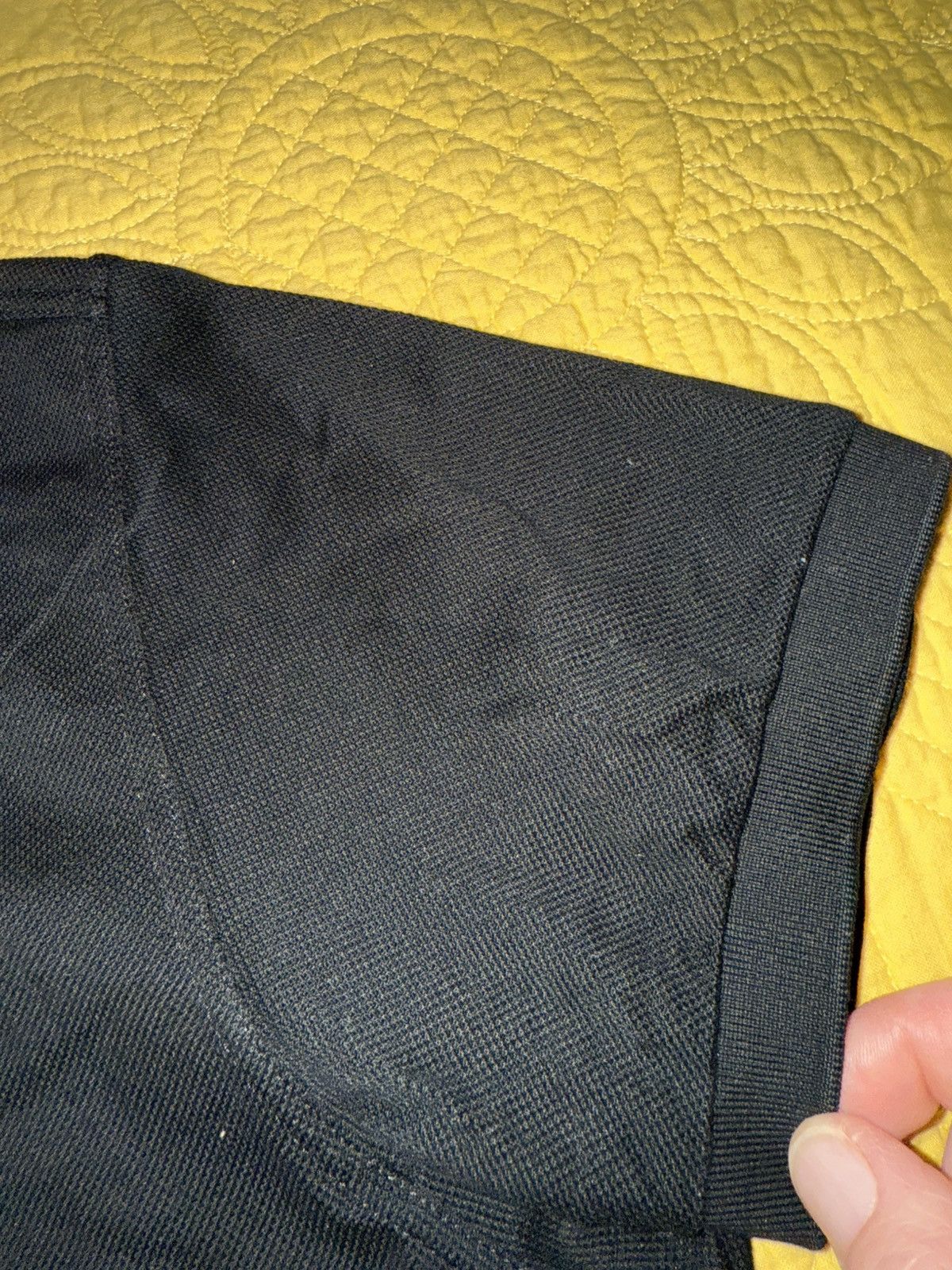 Yves Saint Laurent Yves Saint Laurent Black Polo w/ Leather Collar, mens large Size US L / EU 52-54 / 3 - 15 Thumbnail