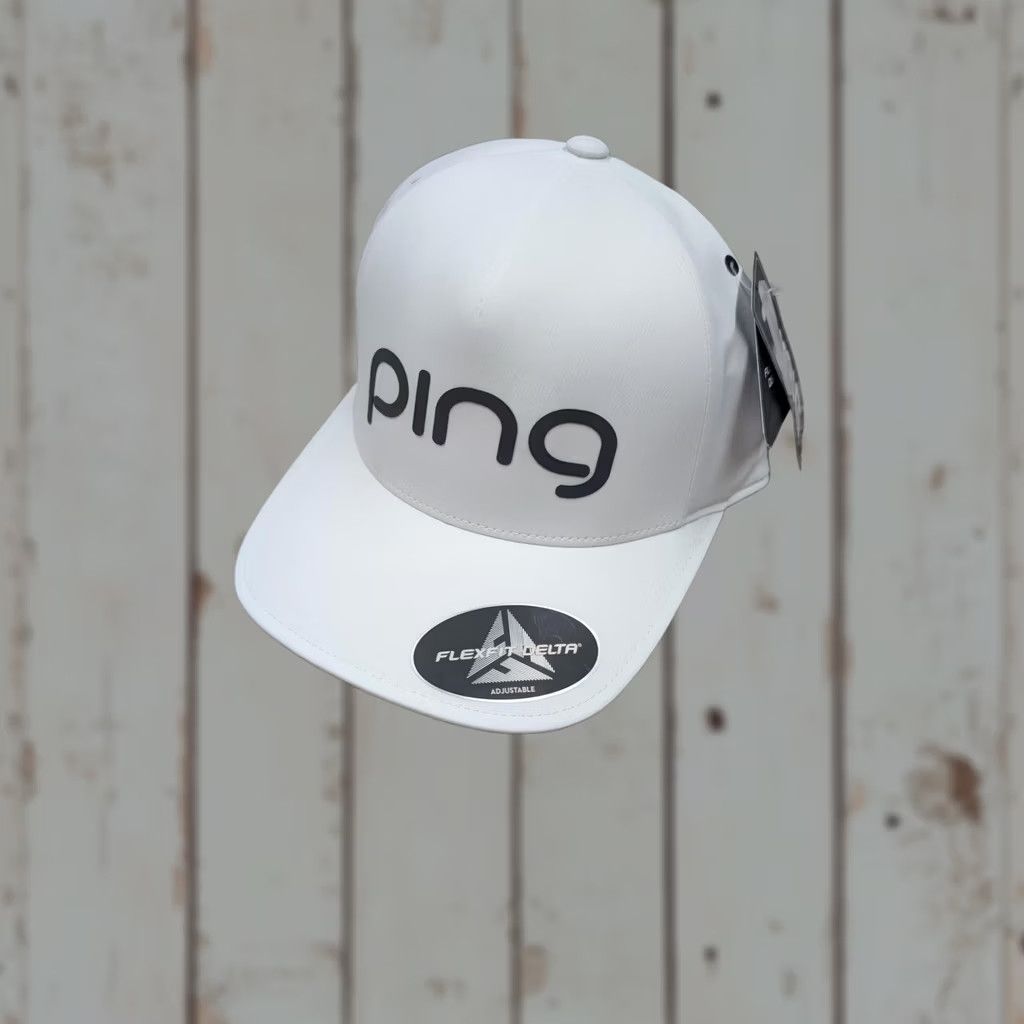 Vintage Ping Golf Hat Cap Mens White Adjustable Flexfit Delta Performance Size ONE SIZE - 1 Thumbnail