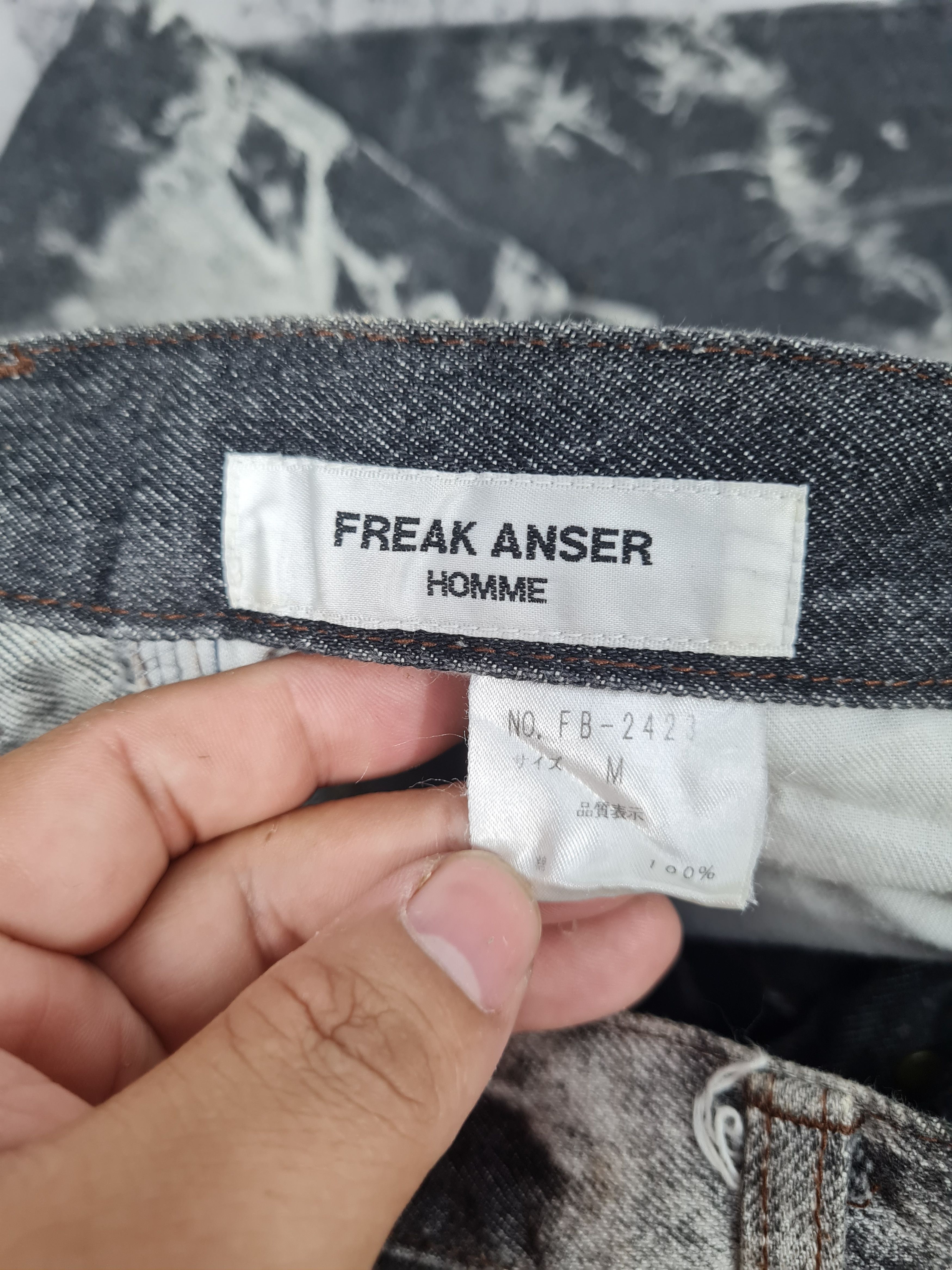 Japanese Brand FREAK ANSER HOMME Bleach Design Jeans Size 30x34 JB0153 Size US 30 / EU 46 - 10 Thumbnail