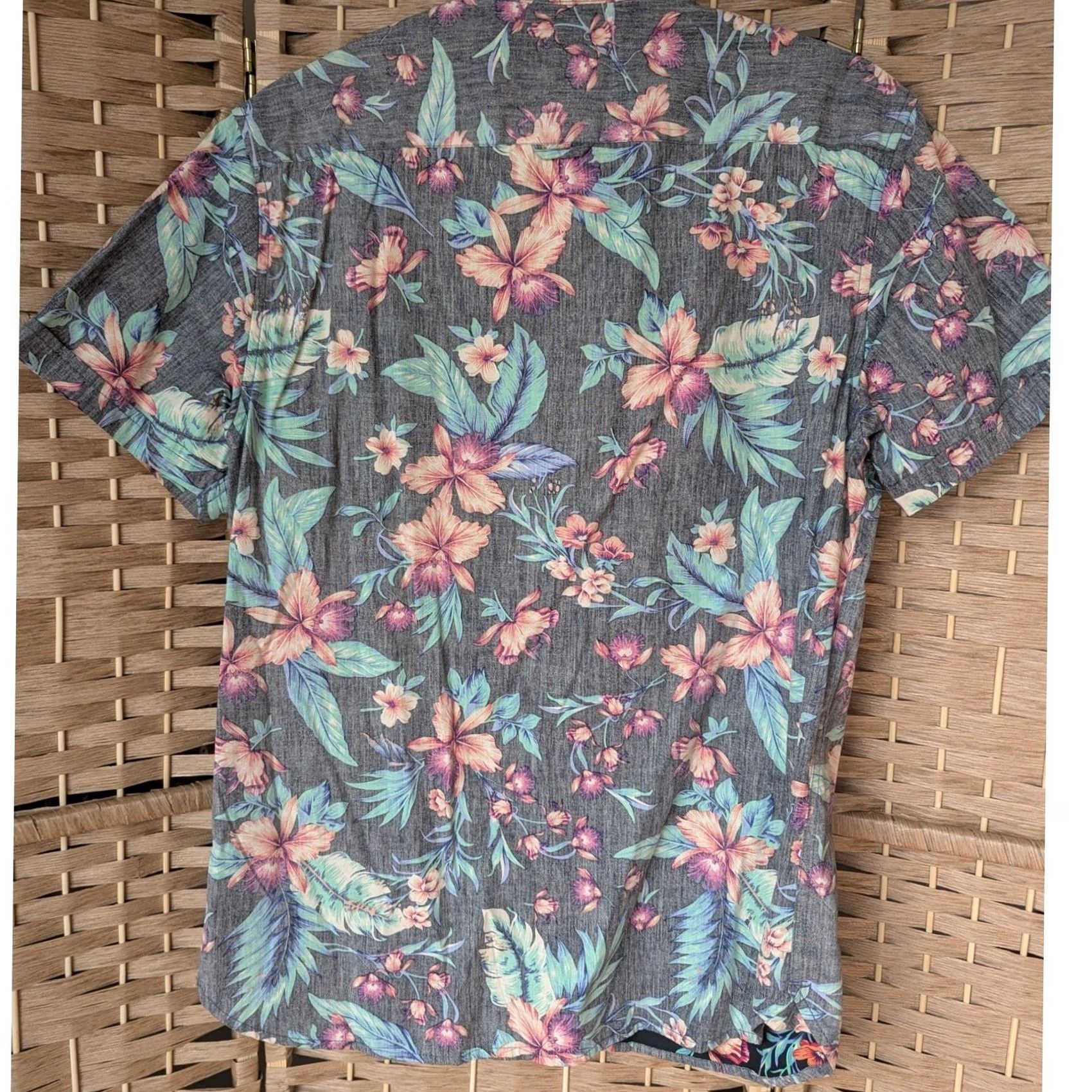 Denime Denim & Flower Mens Slim Fit Short Sleeve Button-Down Shirt M Size US M / EU 48-50 / 2 - 3 Thumbnail