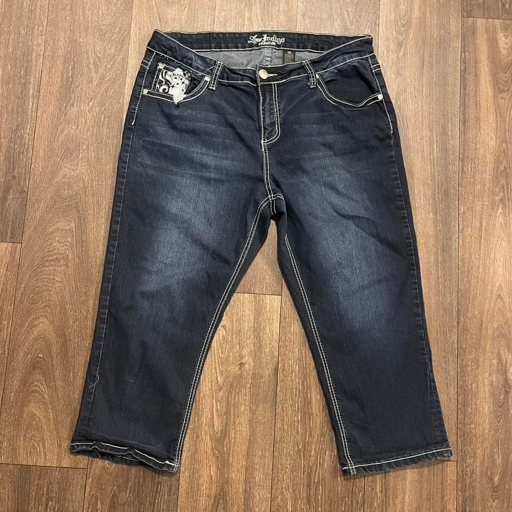 Other Love Indigo women Y2K capris women’s size 16 Size 38" / US 16 / IT 52 - 2 Thumbnail