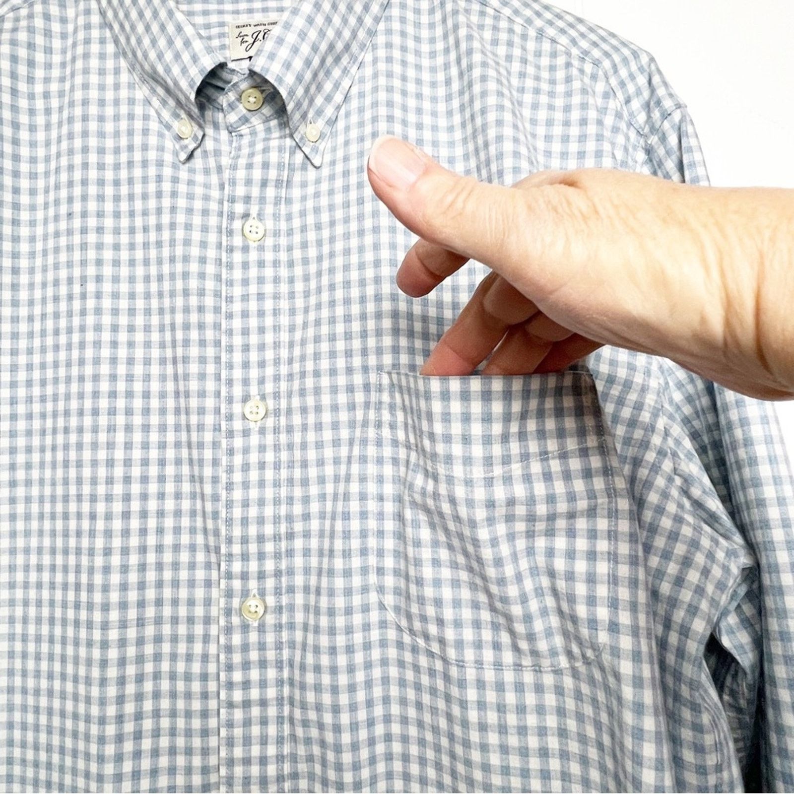 J.Crew J Crew Blue & White Gingham Button Down Shirt Men’s Size XL Size US XL / EU 56 / 4 - 2 Thumbnail
