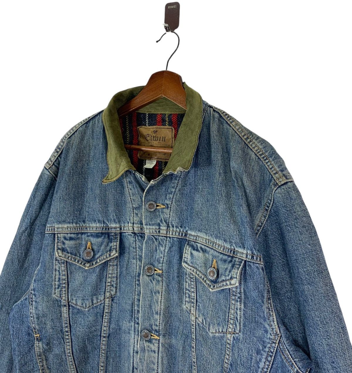 Edwin VINTAGE EDWIN DISTRESSED DENIM TRUCKERS JACKET Size US L / EU 52-54 / 3 - 3 Thumbnail