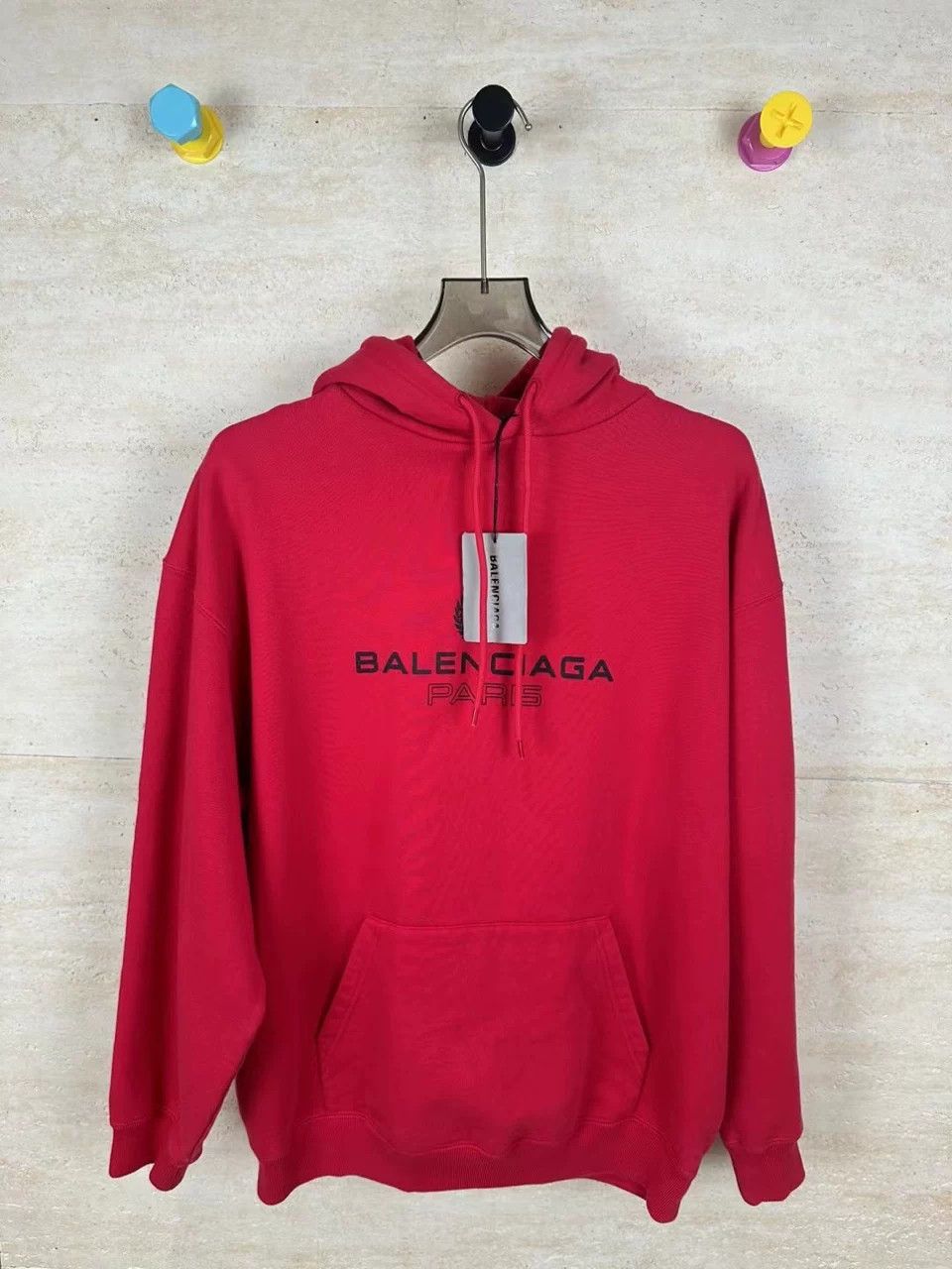 Balenciaga Balenciaga Red Crown Lock Hoodie S Size US S / EU 44-46 / 1 - 1 Thumbnail