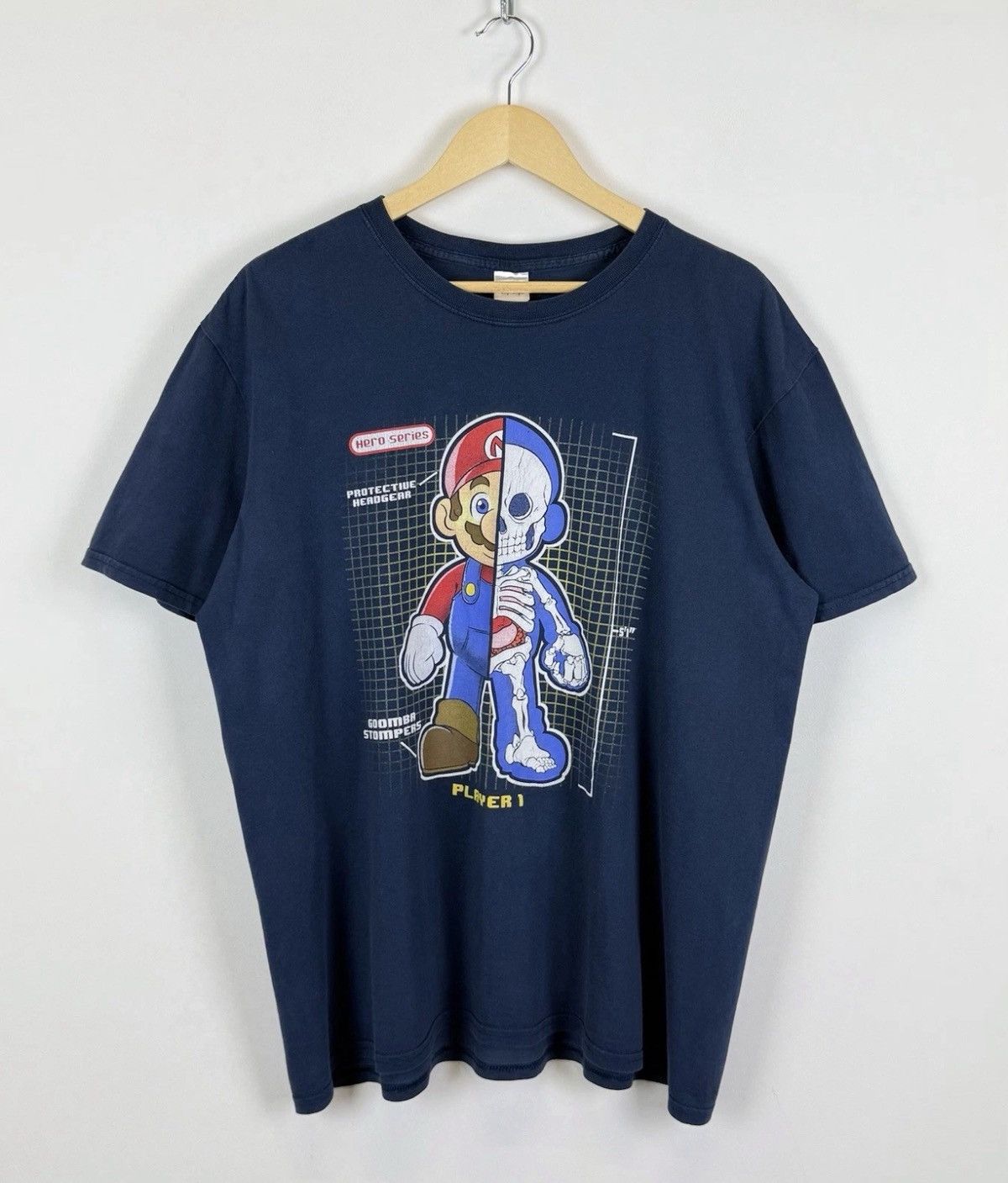 Gildan Super Mario Player One Hero Series T-Shirt Blue Nintendo Top Size US XL / EU 56 / 4 - 1 Thumbnail