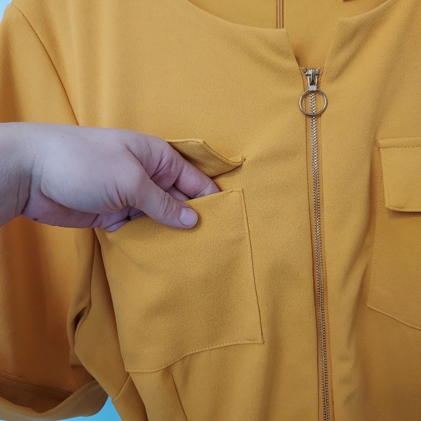 Other Shelby and Palmer Mustard Yellow Fit and Flare Zip Dress Size XXL / US 16-18 / IT 52-54 - 10 Thumbnail
