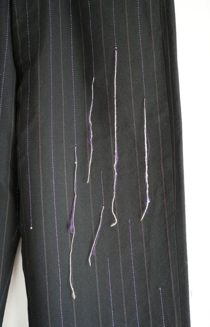 Yohji Yamamoto Yohji Yamamoto 03aw Broken Stripe Pants 2412-Nextarrow Size US 28 / EU 44 - 4 Thumbnail