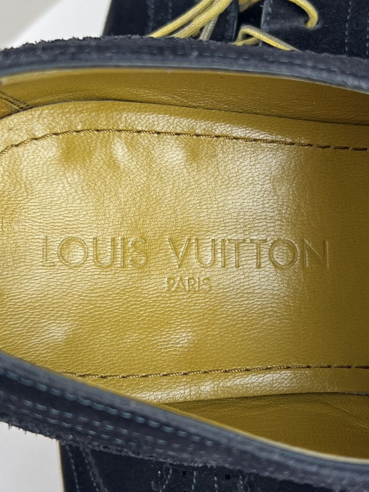 Louis Vuitton LOUIS VUITTON Derby Brogues Suede Shoes LV Dark Blue Men's Size US 11 / EU 44 - 17 Thumbnail