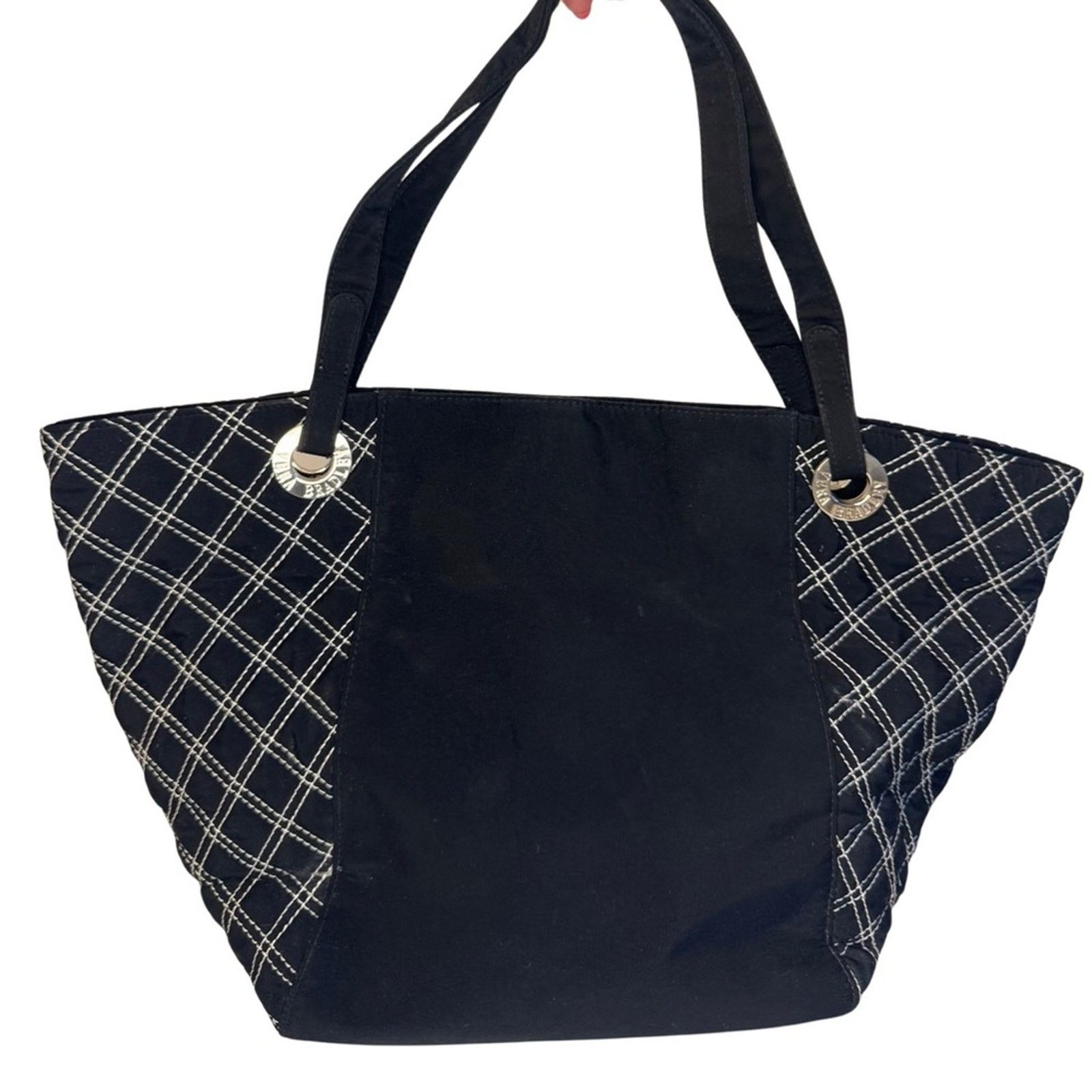 Vera Bradley Vera Bradley Black Spectator Quilted Accent Microfiber Tote Size ONE SIZE - 2 Thumbnail