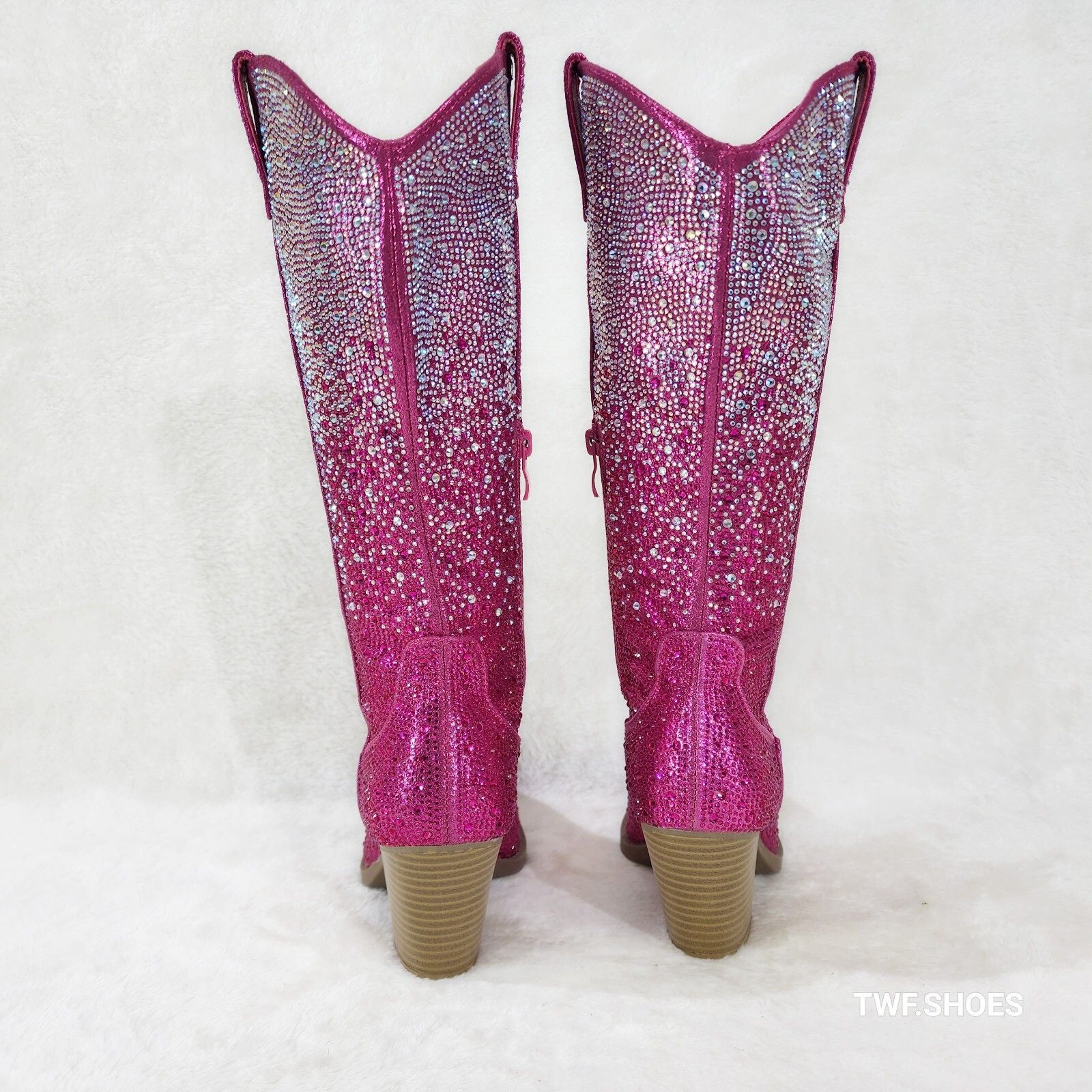 Other Wild One Glamour Cowboy Fuchsia Hot Pink / Silver Ombre Rhin Size US 10 / IT 40 - 4 Thumbnail