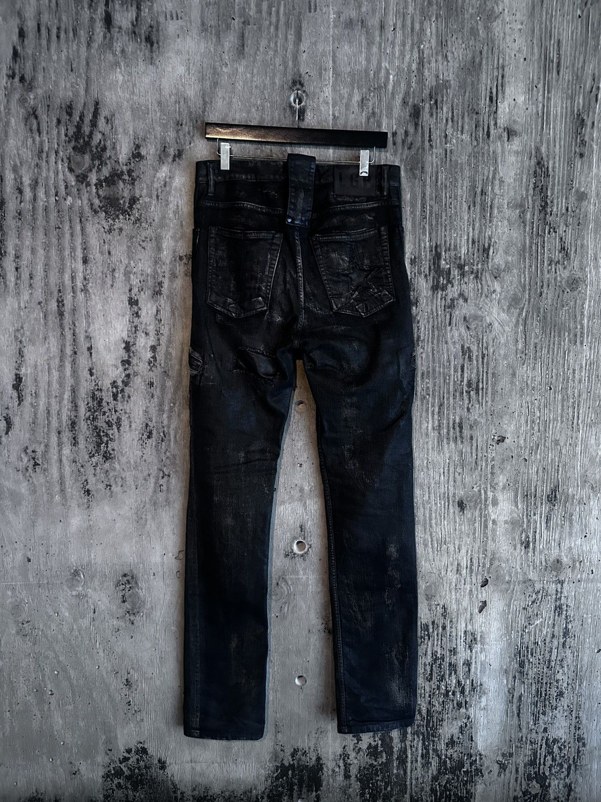 Le Grande Bleu (L.G.B.) LGB WAXED BLACK DENIM Size US 31 - 2 Thumbnail
