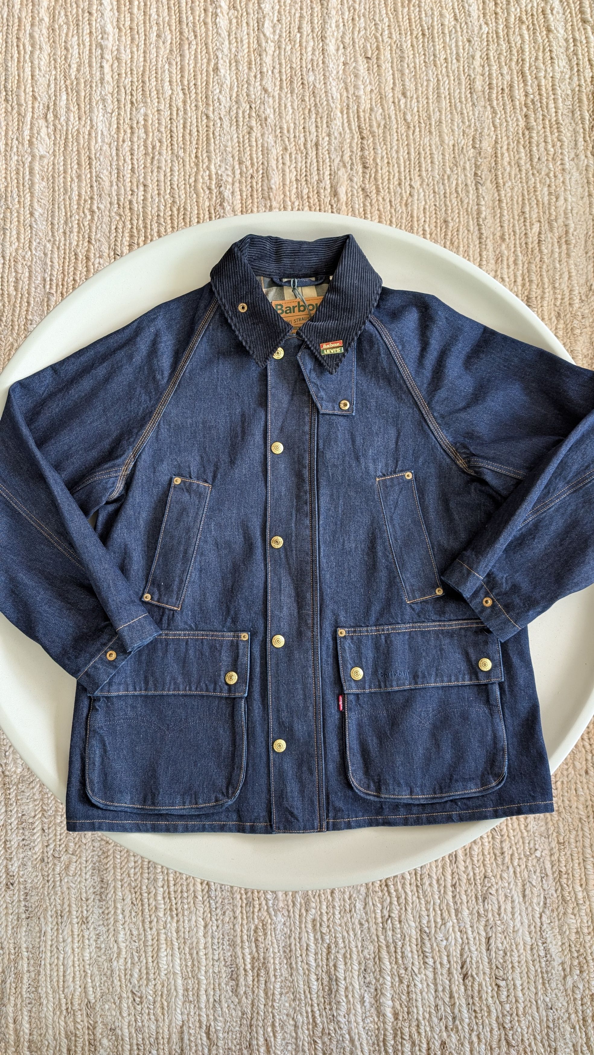 Barbour Levi's x Barbour Oversized Bedale Denim Jacket Blue Men's