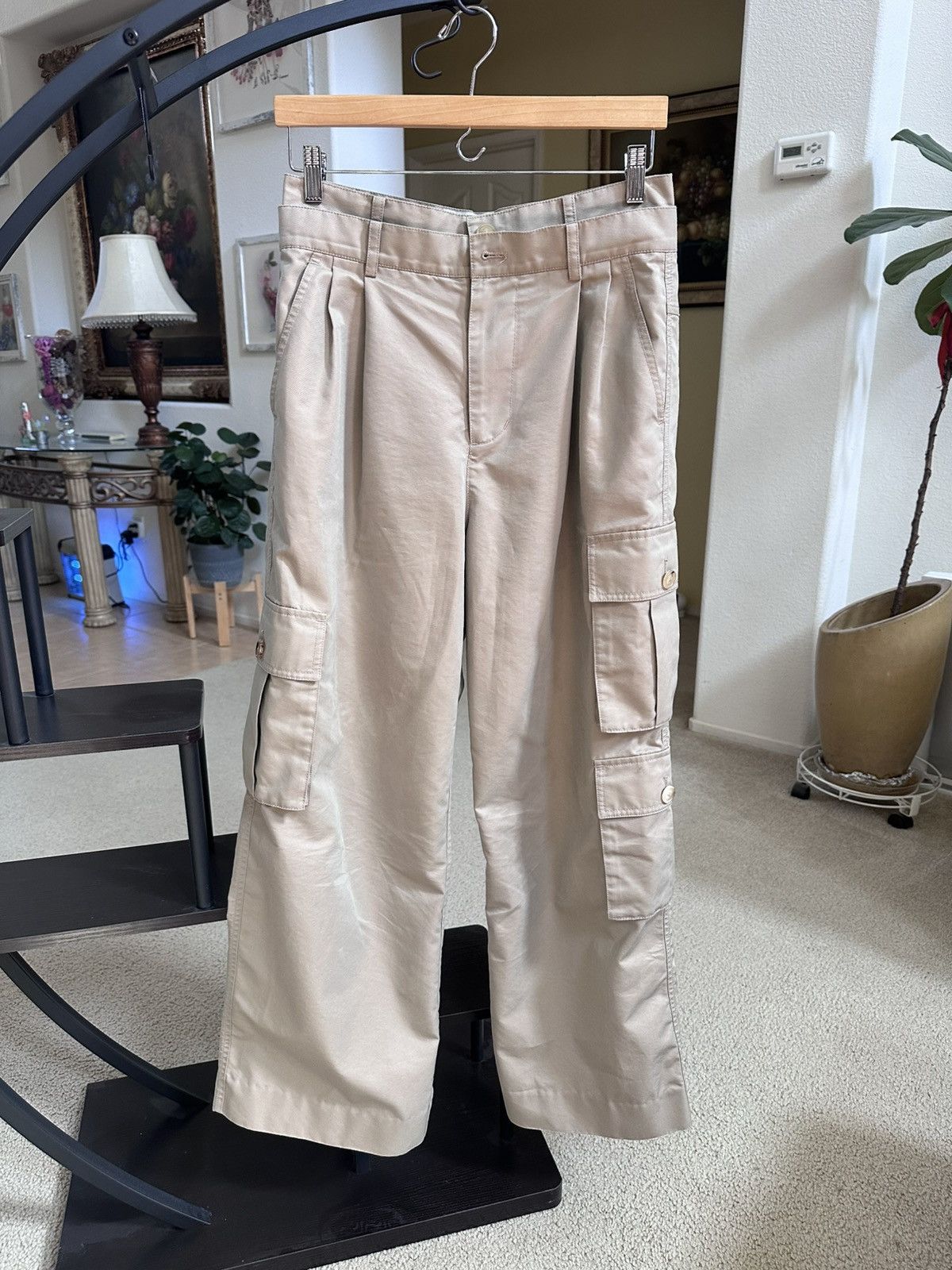 Feng Chen Wang FENG CHEN WANG Beige Cotton Cargo Pants Size Small Size US 30 / EU 46 - 2 Thumbnail
