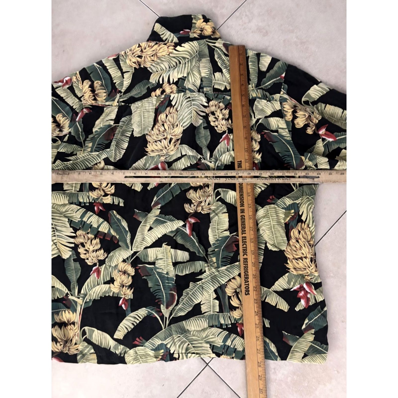 Paradise Found Paradise Found Shirt Mens Large Black Banana Leaf Hawaiian Camp Button Front Size US L / EU 52-54 / 3 - 6 Thumbnail