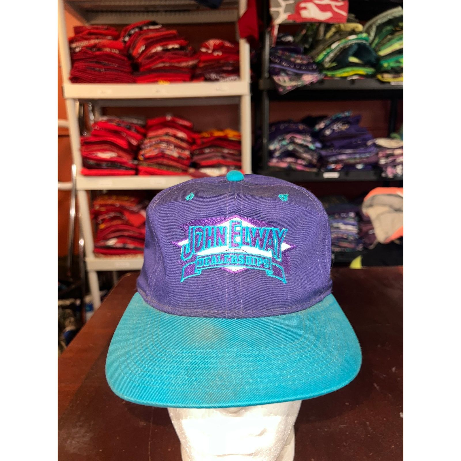 Vintage Vintage John Elway hat Dealership Truck Purple Snapback Worn Size ONE SIZE - 1 Thumbnail