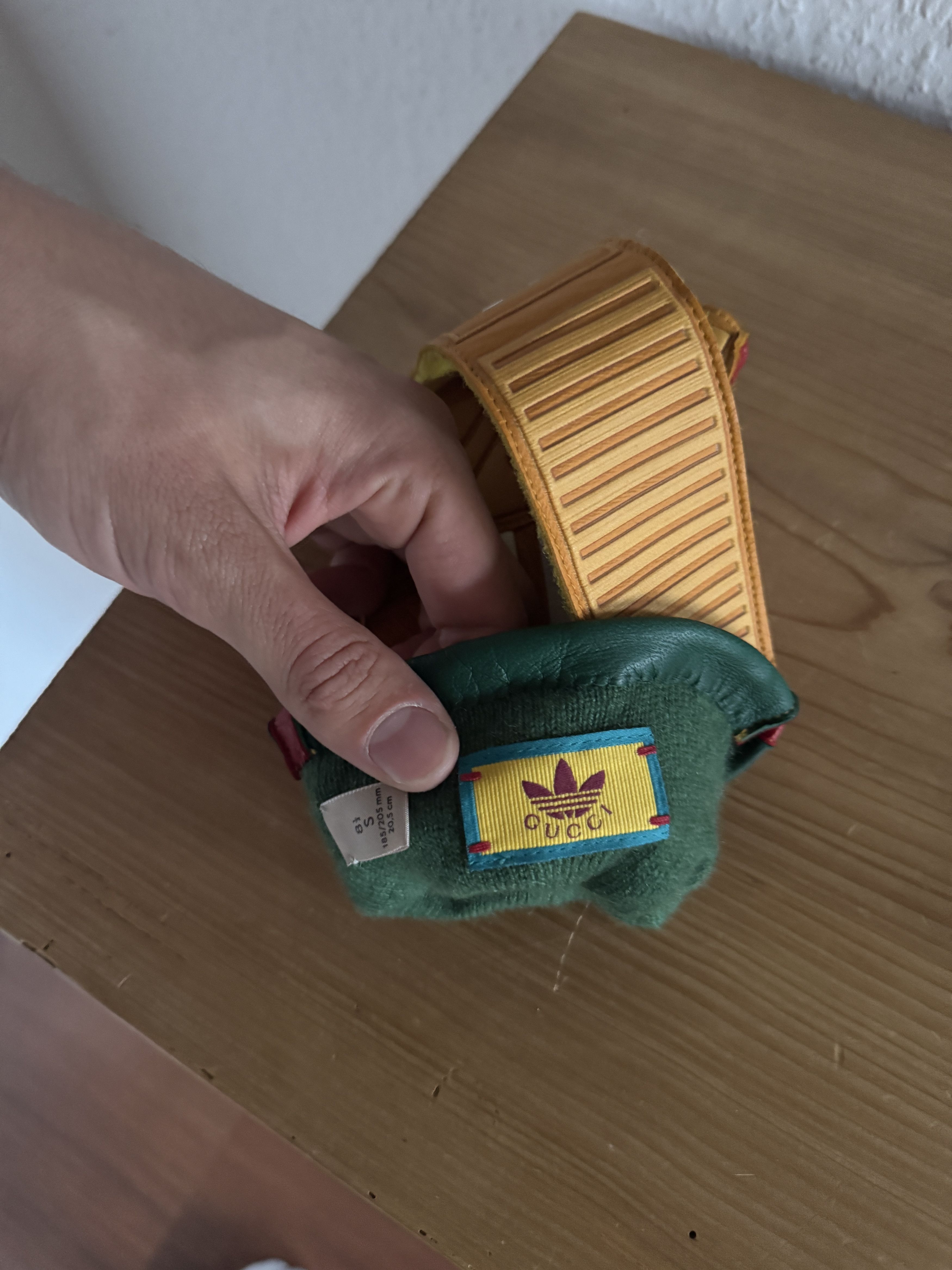 Adidas × Gucci Yellow Leather Gloves Size ONE SIZE - 9 Thumbnail