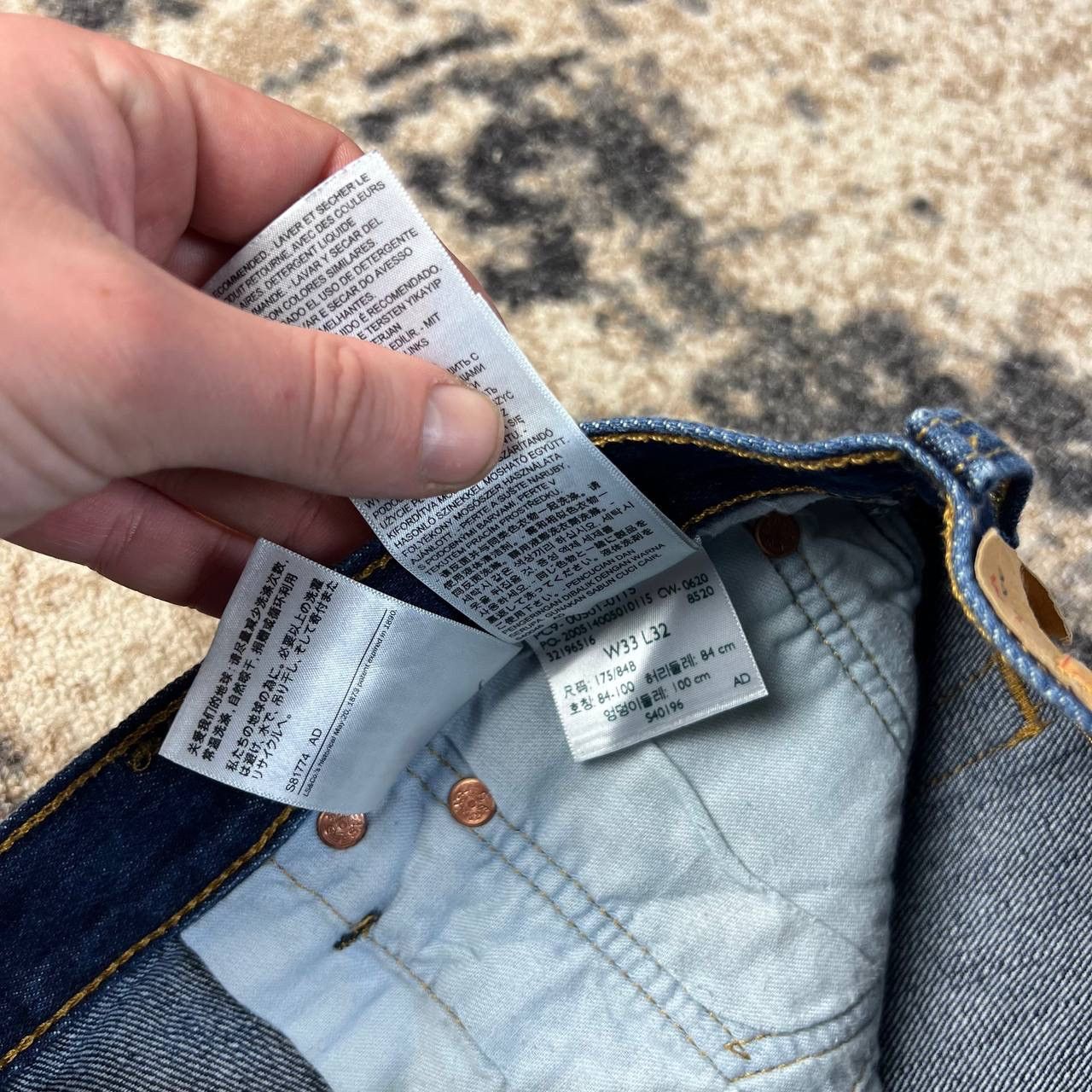Levi's 501 Levis Vintage Y2K Deep Blue Denim Jeans Streetwear Style Size US 33 - 7 Thumbnail