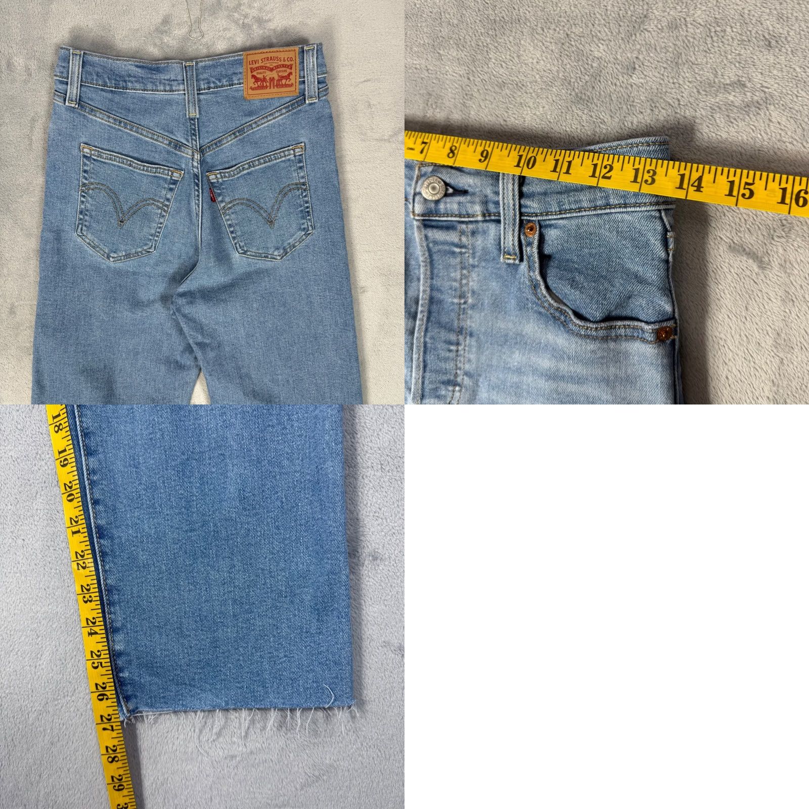 CO Levi Strauss Co Ribcage Straight Ankle Jeans Light Wash Distressed Sz 26 Women Jeans Size 26" / US 2 / IT 38 - 8 Thumbnail