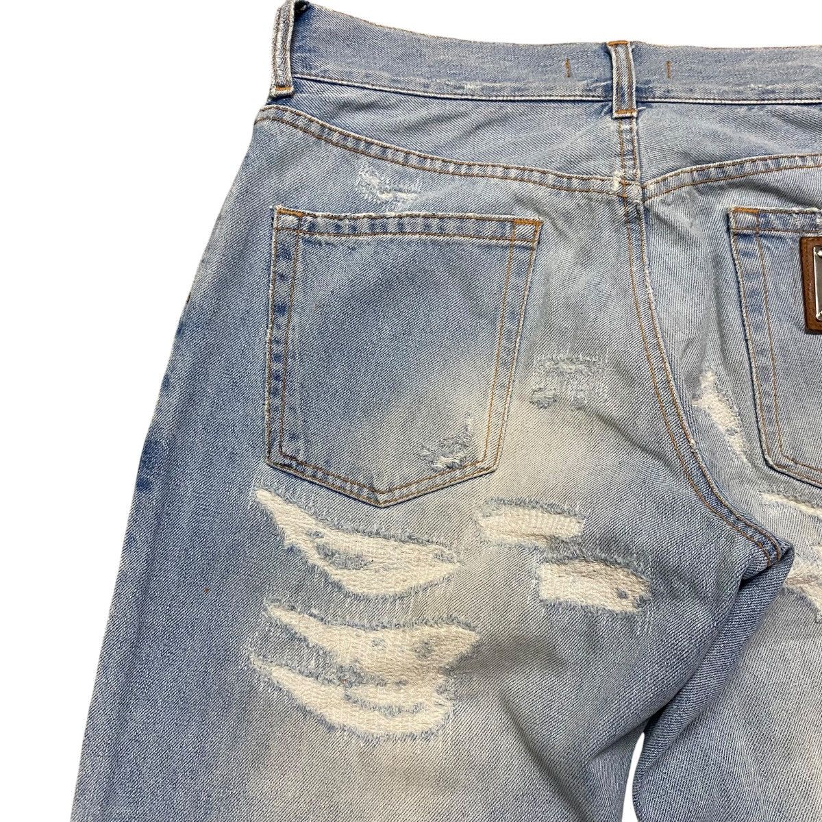 Dolce & Gabbana Dolce&gabbana Repaired Denim Jeans Lightwash Size US 34 / EU 50 - 11 Thumbnail