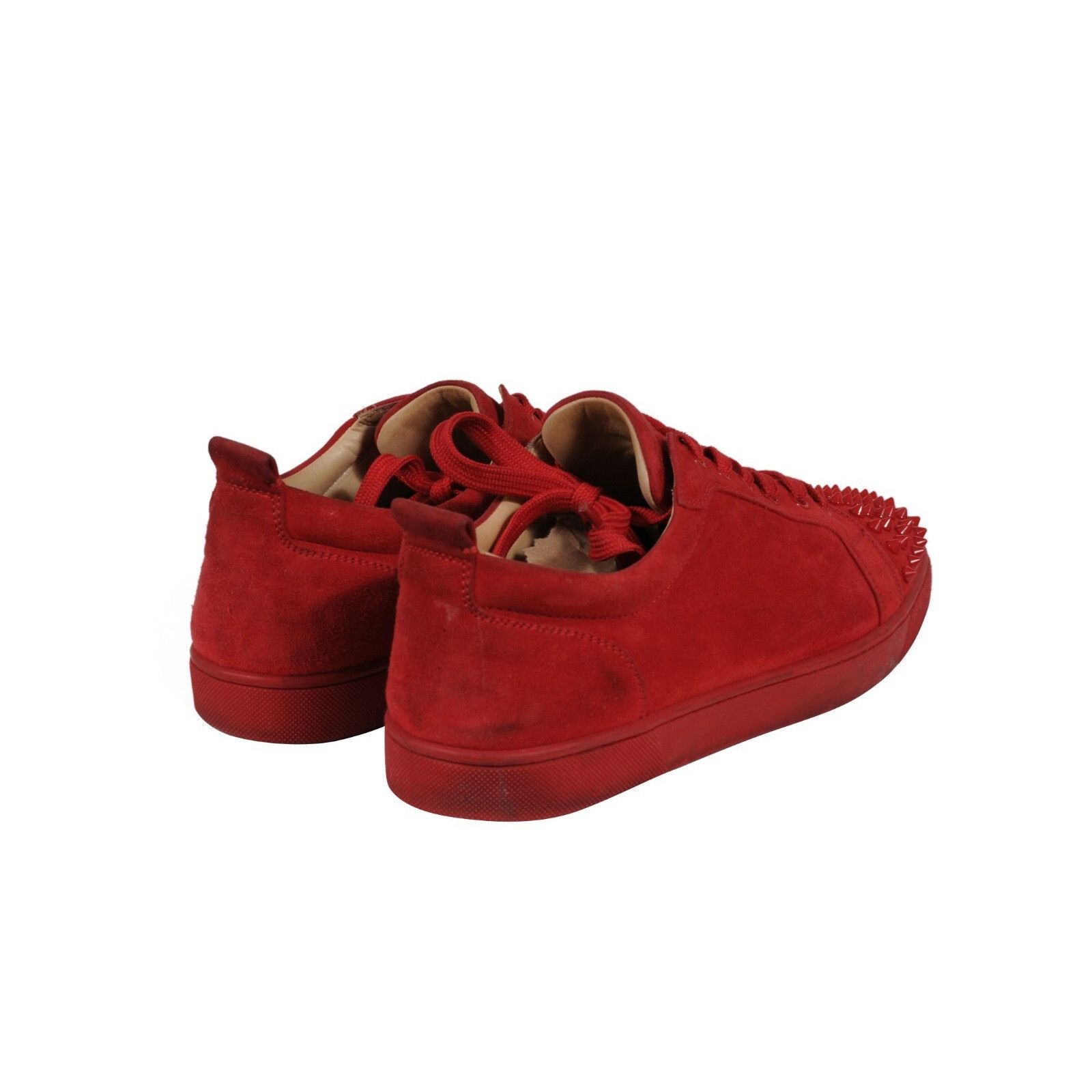 Christian Louboutin Louis Jr's Red Spike Suede Trainers Sneakers Low Top Size US 9 / EU 42 - 6 Thumbnail
