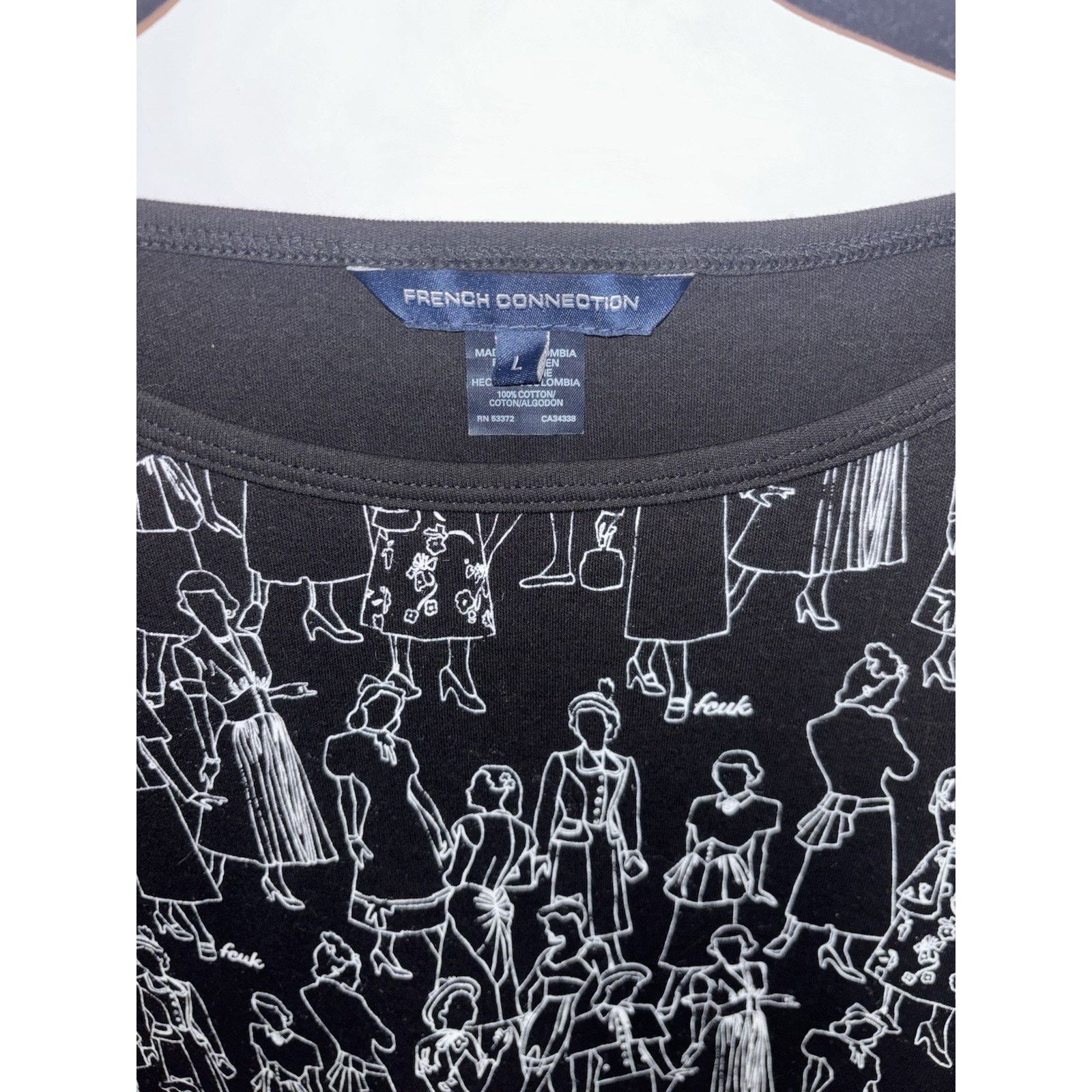 French Connection French Connection Black & White Abstract People Size L / US 10 / IT 46 - 12 Thumbnail