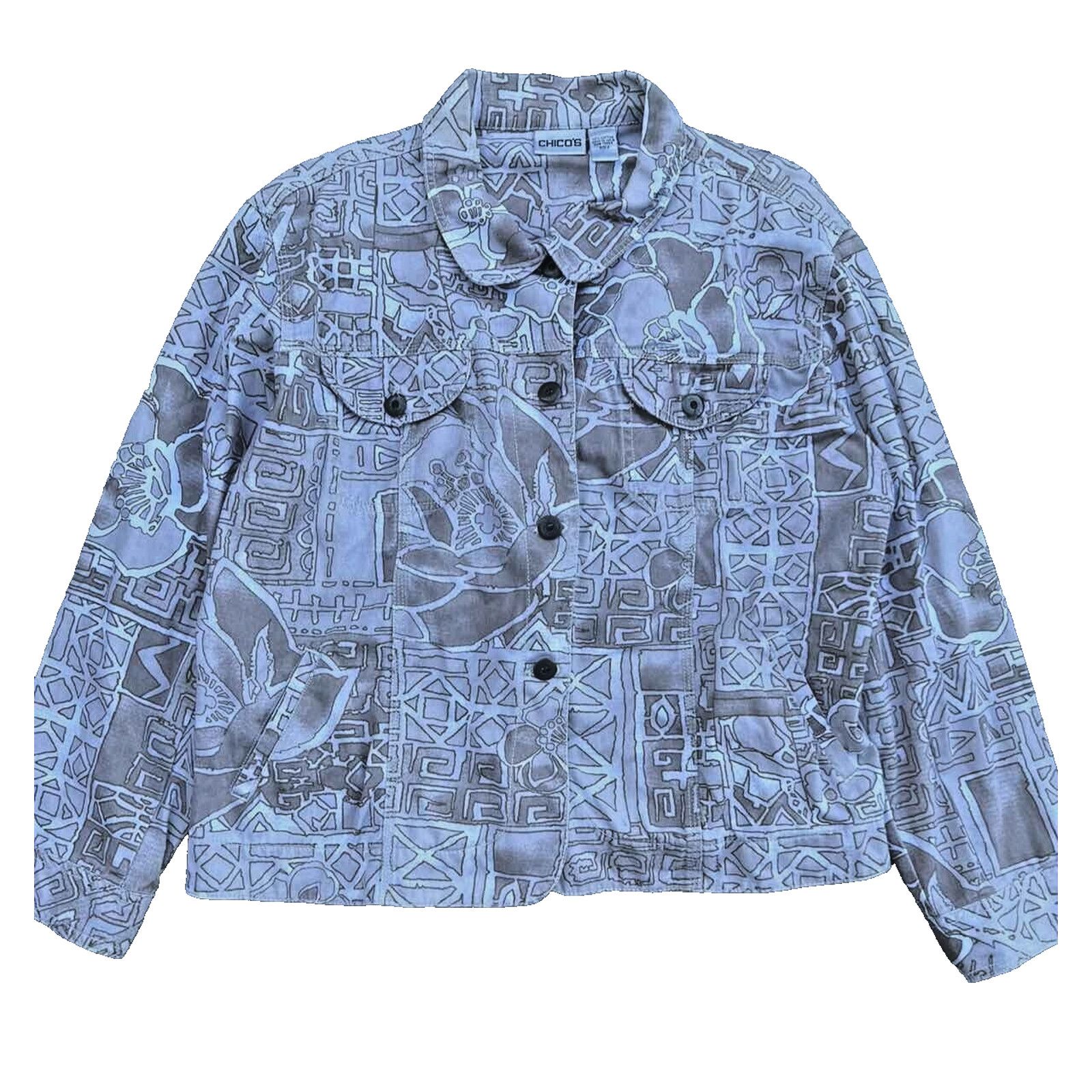 Chicos CHICO'S Women's art to wear denim jacket with Size 2 A000221 Size XS / US 0-2 / IT 36-38 - 1 Thumbnail