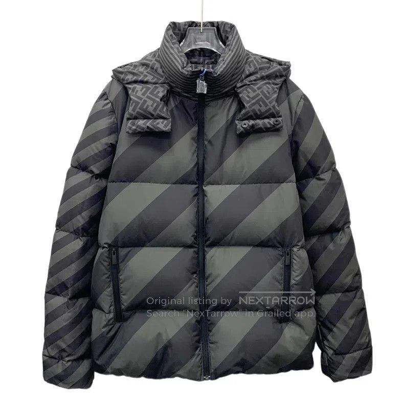 Fendi Fendi Contrast Color Logo Fleur-de-lis Print Hooded Zip-Up Size US M / EU 48-50 / 2 - 3 Thumbnail